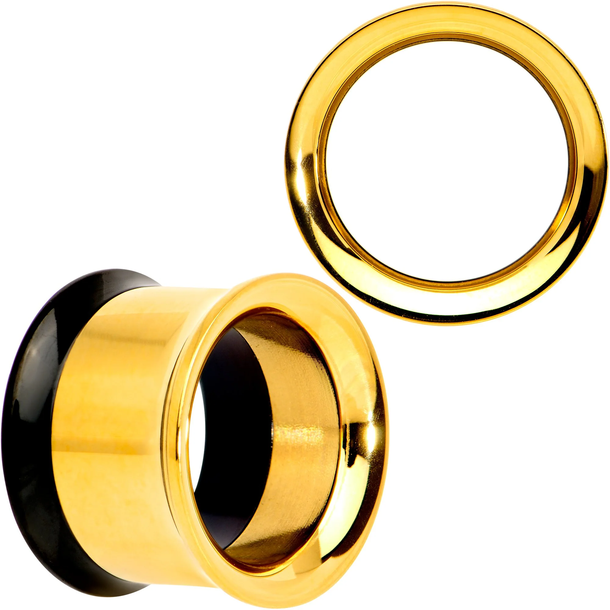 Gold PVD Black Two Tone Screw Fit Tunnel Plug Set 3mm to 16mm - Image 13