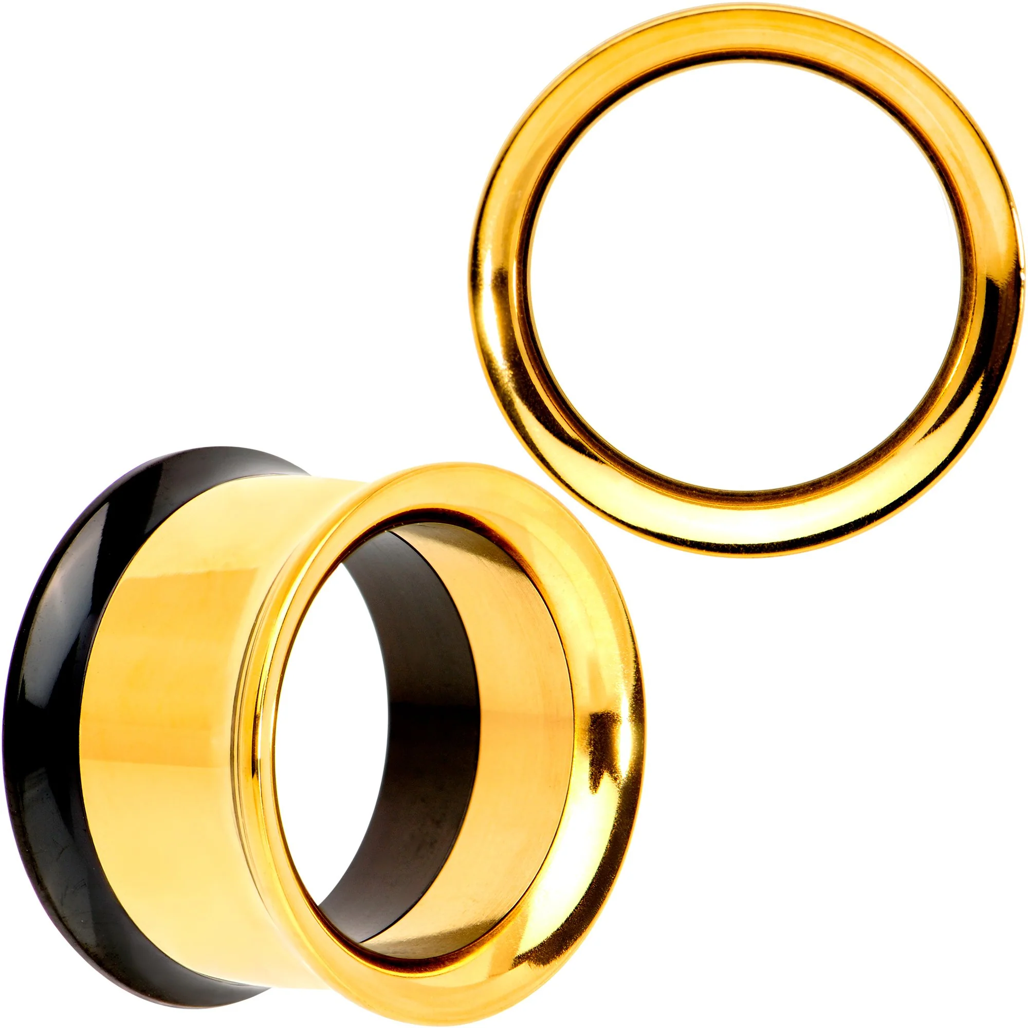 Gold PVD Black Two Tone Screw Fit Tunnel Plug Set 3mm to 16mm - Image 14