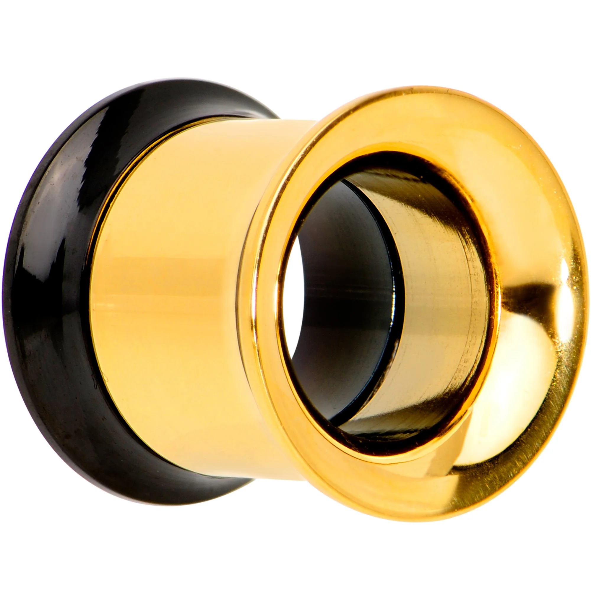 Gold PVD Black Two Tone Screw Fit Tunnel Plug Set 3mm to 16mm - Image 2