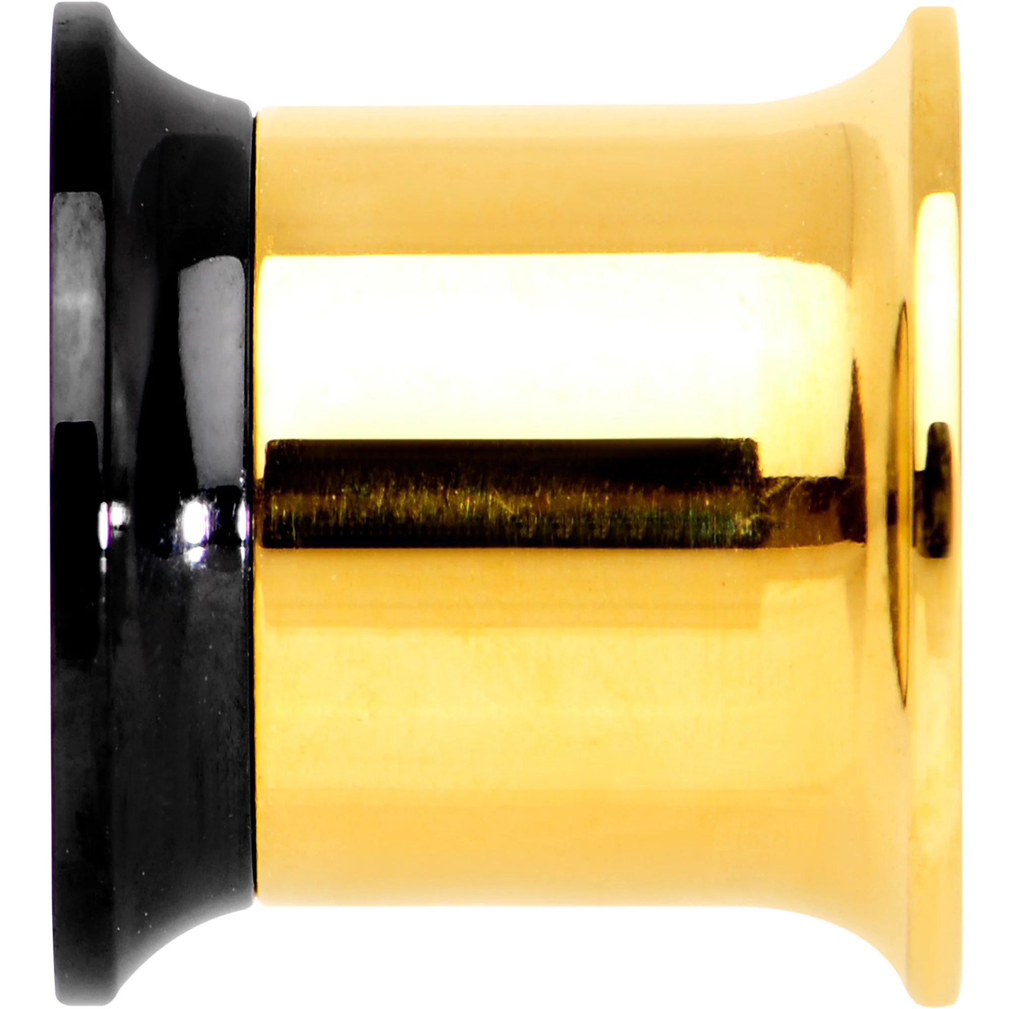Gold PVD Black Two Tone Screw Fit Tunnel Plug Set 3mm to 16mm - Image 4