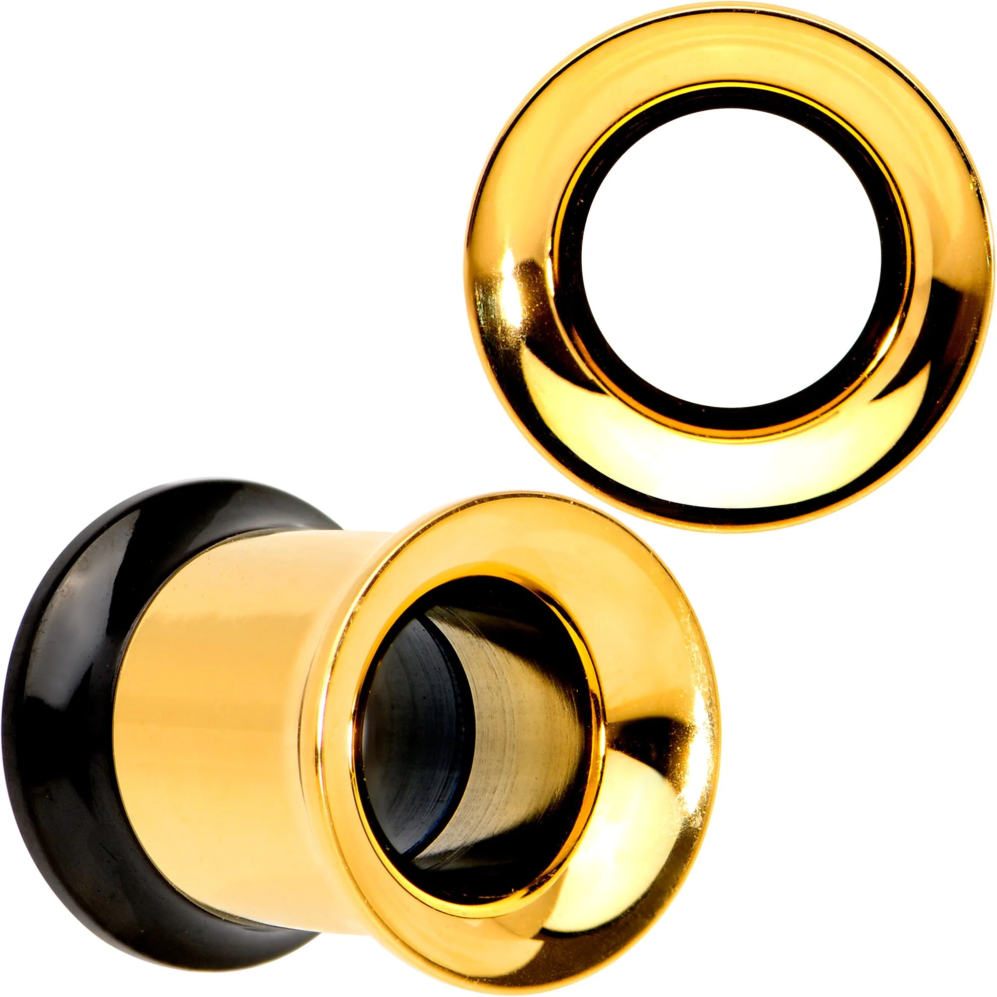 Gold PVD Black Two Tone Screw Fit Tunnel Plug Set 3mm to 16mm - Image 6