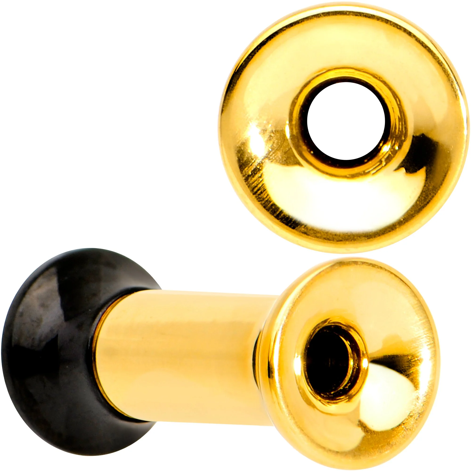 Gold PVD Black Two Tone Screw Fit Tunnel Plug Set 3mm to 16mm - Image 7