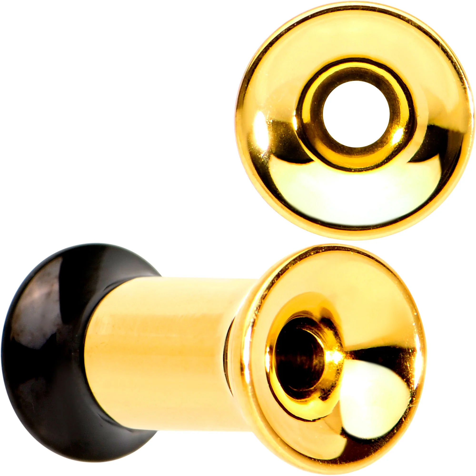 Gold PVD Black Two Tone Screw Fit Tunnel Plug Set 3mm to 16mm - Image 8
