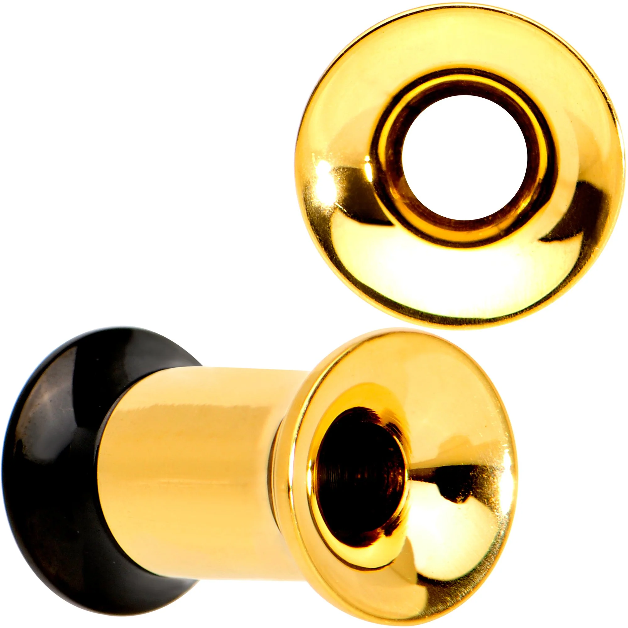 Gold PVD Black Two Tone Screw Fit Tunnel Plug Set 3mm to 16mm - Image 9