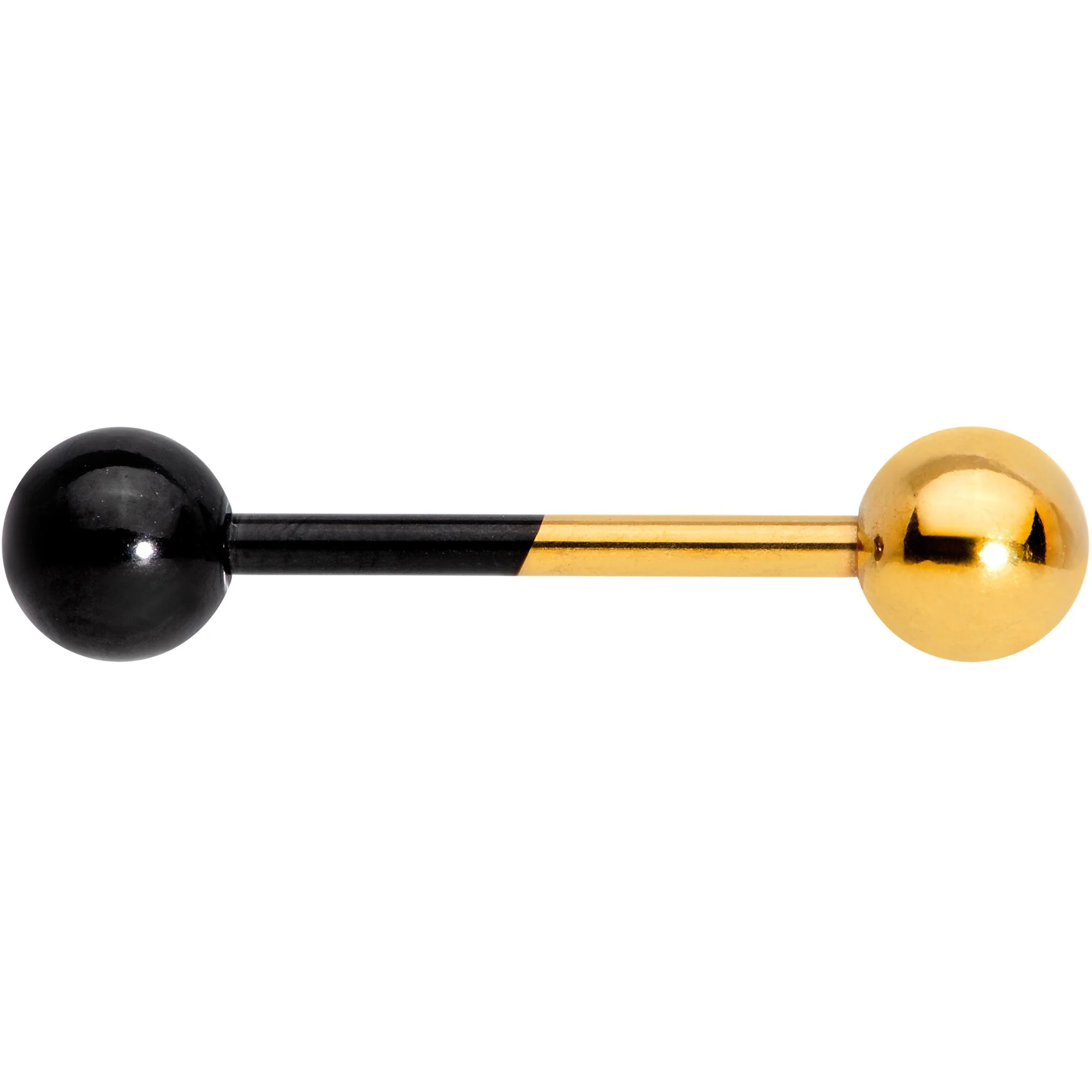 Gold Tone and Black Two Tone Tongue Ring - Image 2