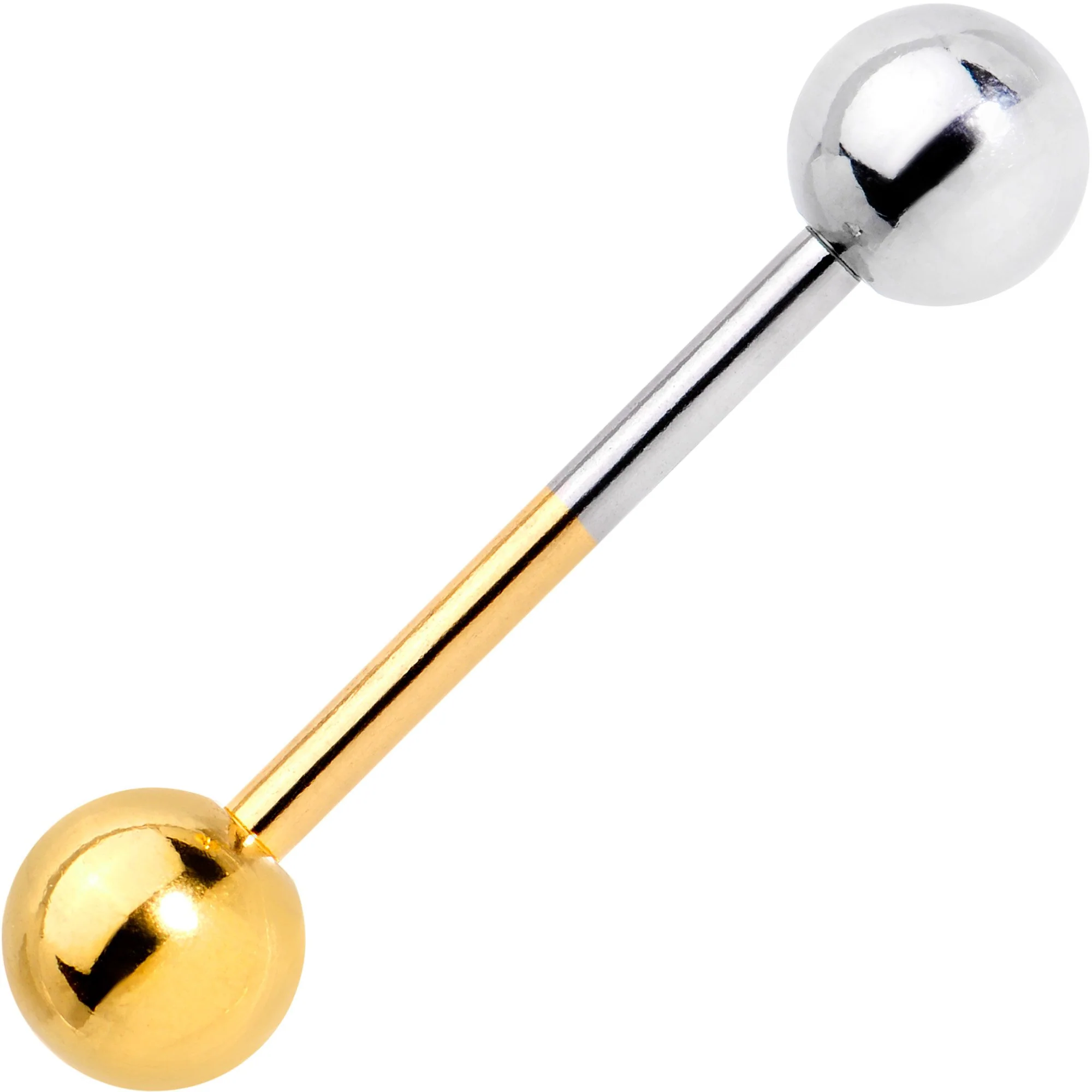 Gold Tone and Steel Two Tone Tongue Ring