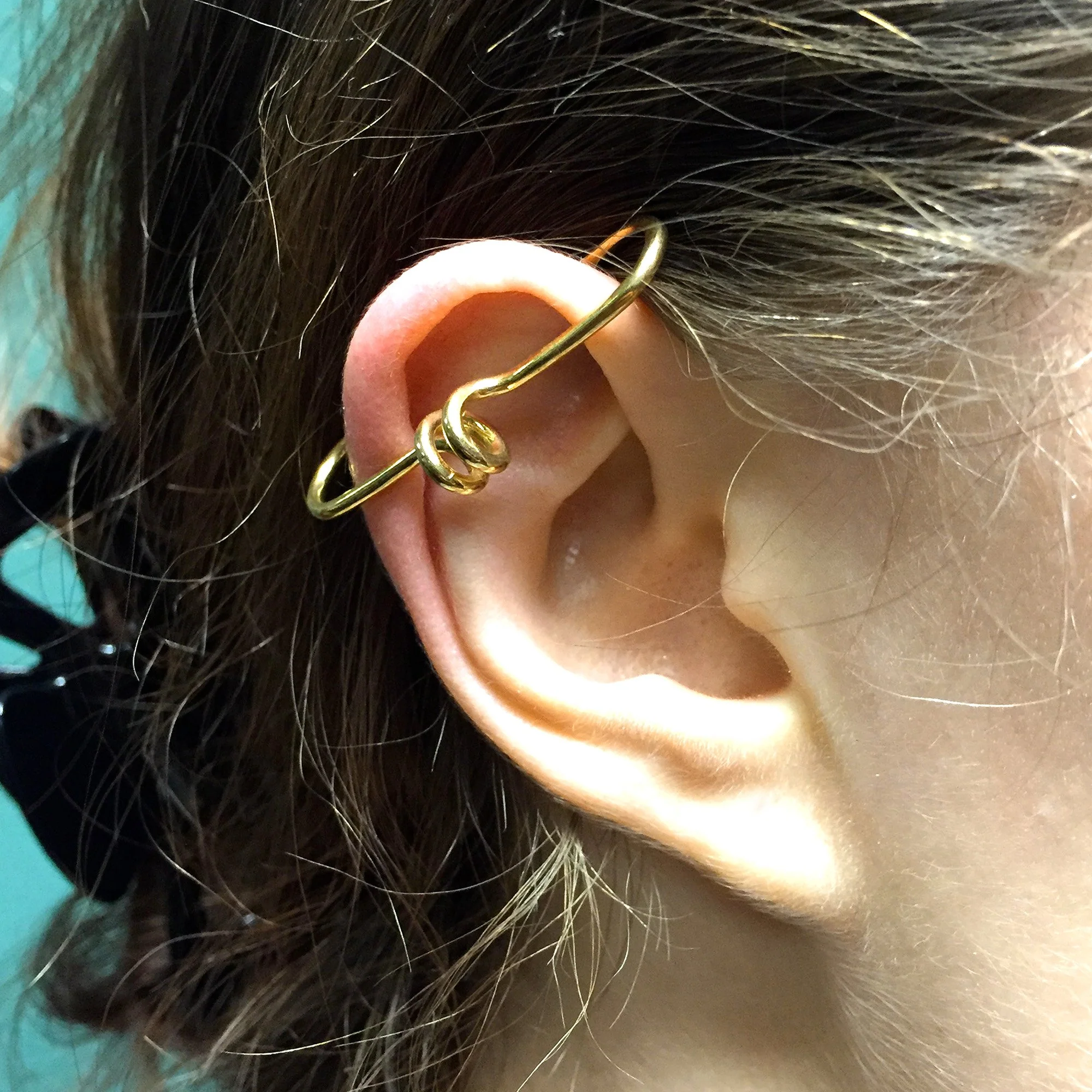 Gold Tone Anodized Spiral Illusion Non Pierced Industrial Barbell - Image 3