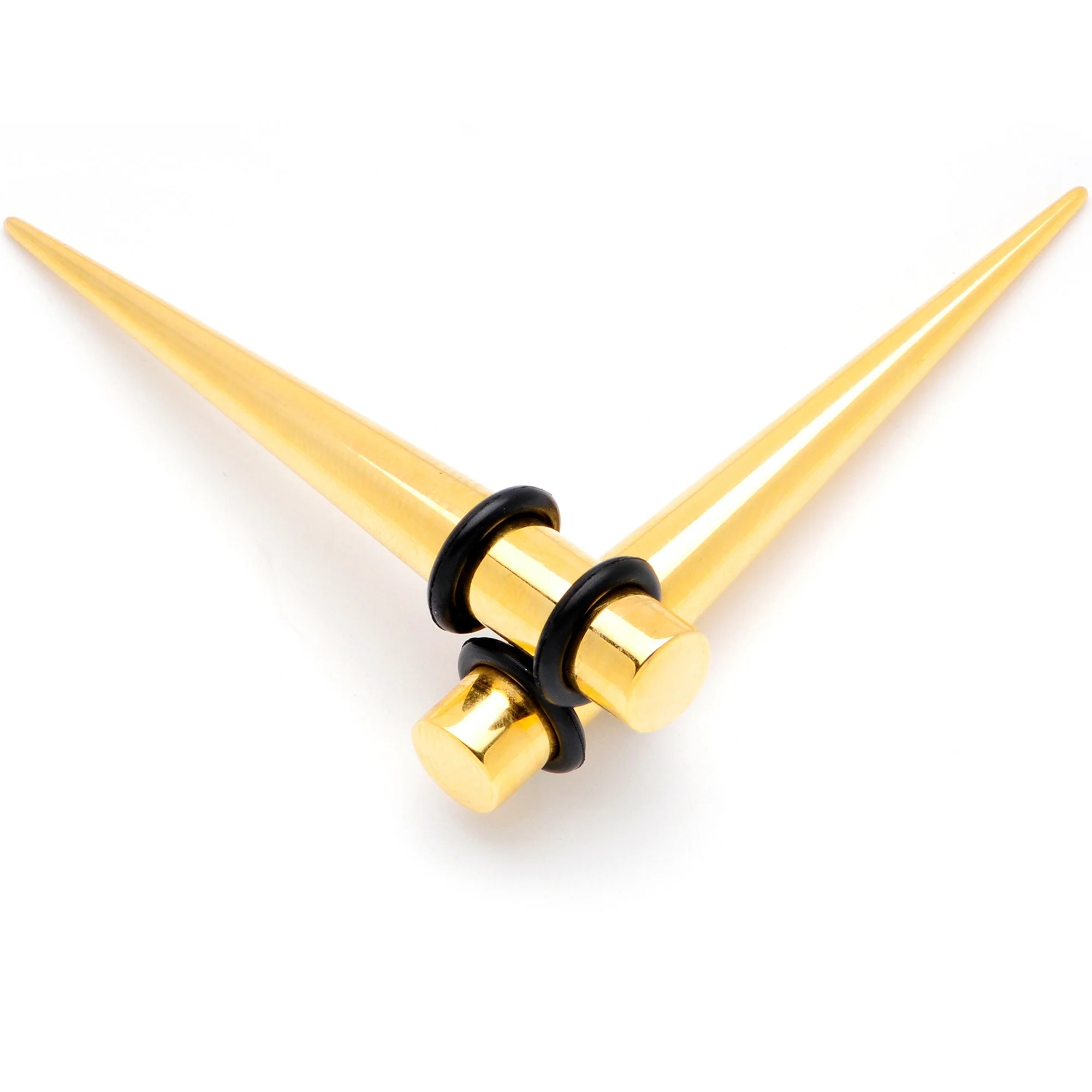 Gold Tone Anodized Straight Taper Set Available in Sizes  12G to 00G - Image 11