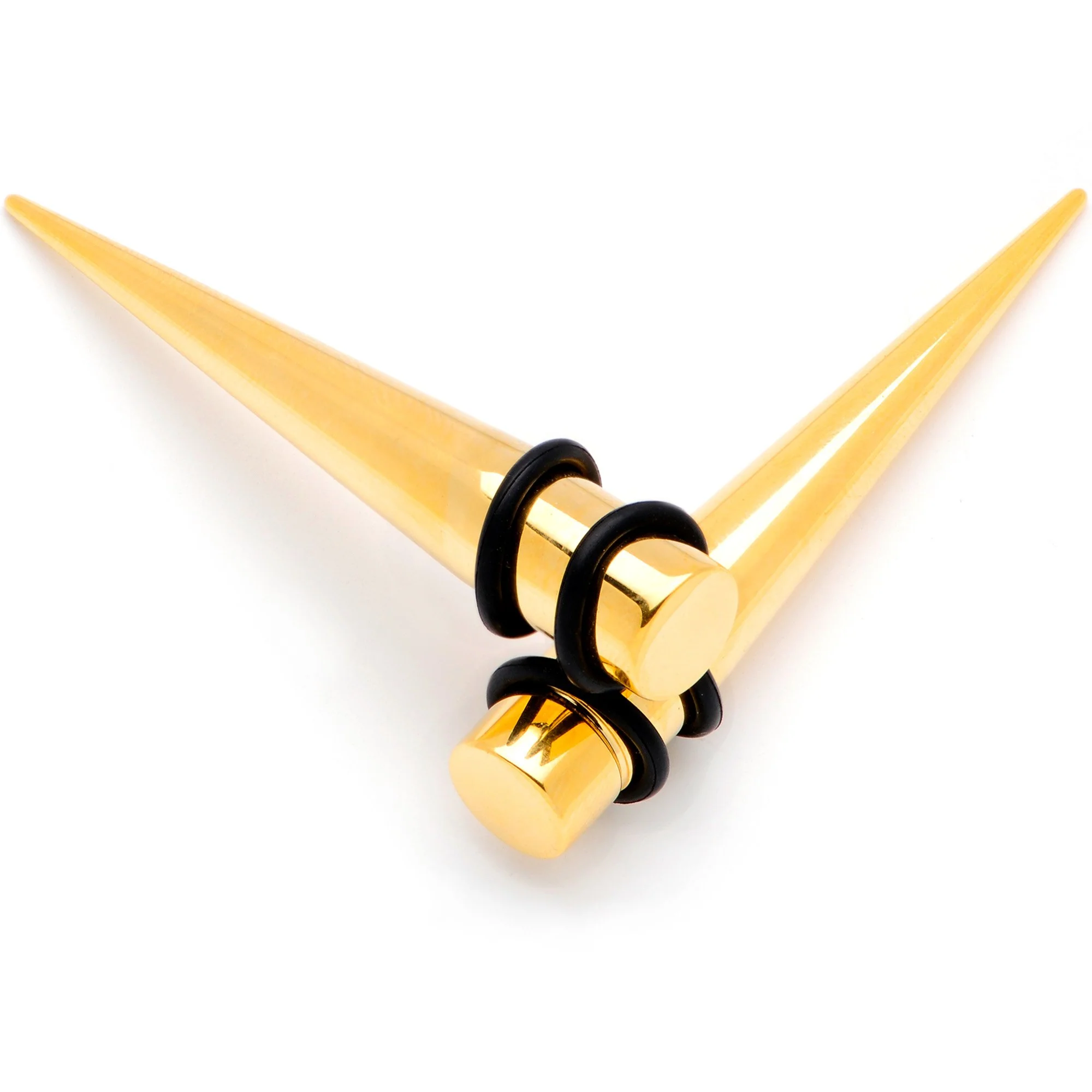 Gold Tone Anodized Straight Taper Set Available in Sizes  12G to 00G - Image 12