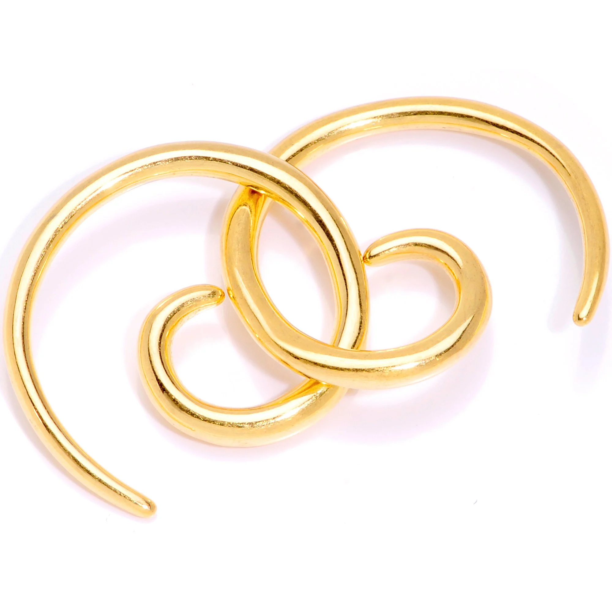 Gold Tone Anodized Titanium Micro Spiral Taper Set 12G ot 6G - Image 2