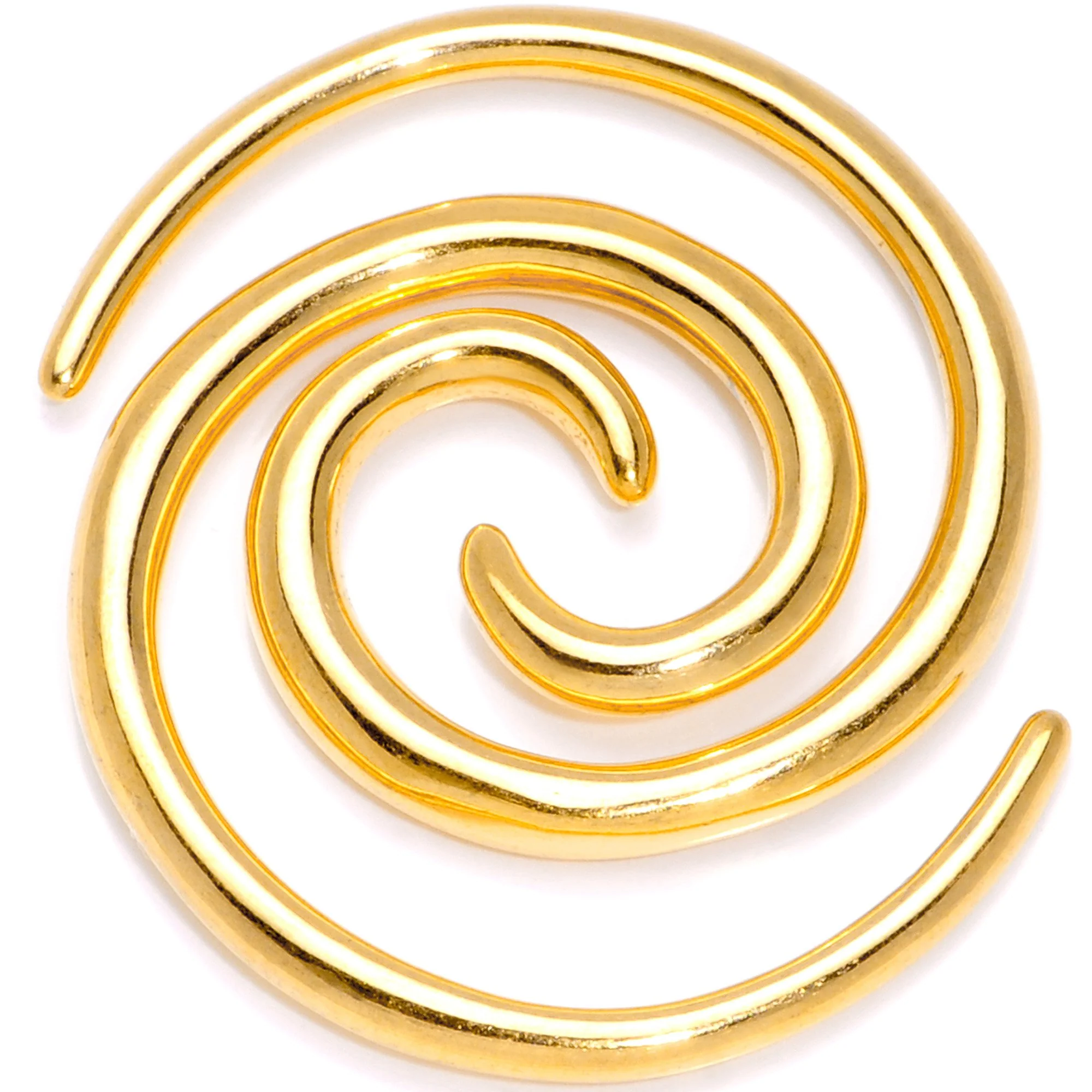 Gold Tone Anodized Titanium Micro Spiral Taper Set 12G ot 6G - Image 3