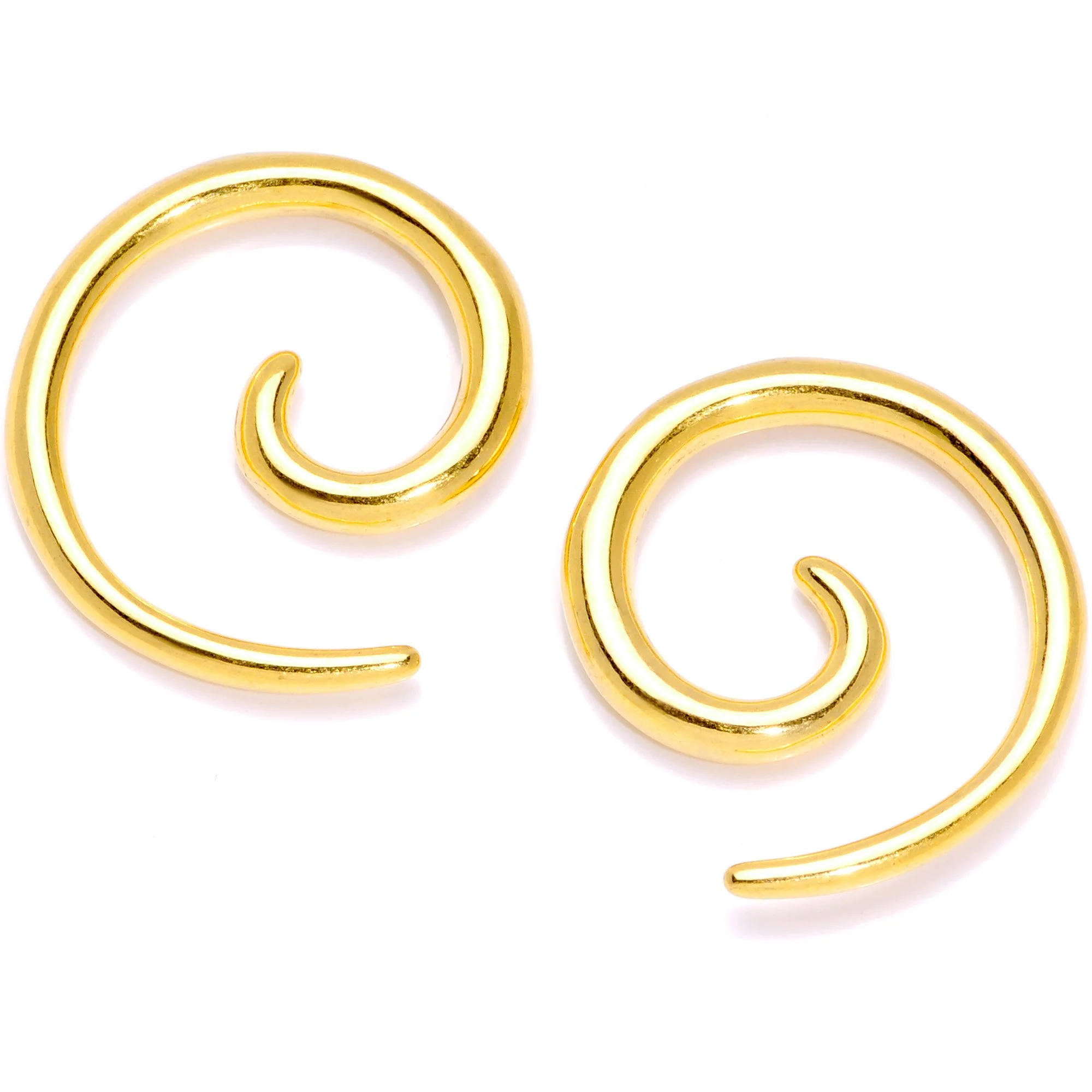 Gold Tone Anodized Titanium Micro Spiral Taper Set 12G ot 6G - Image 4