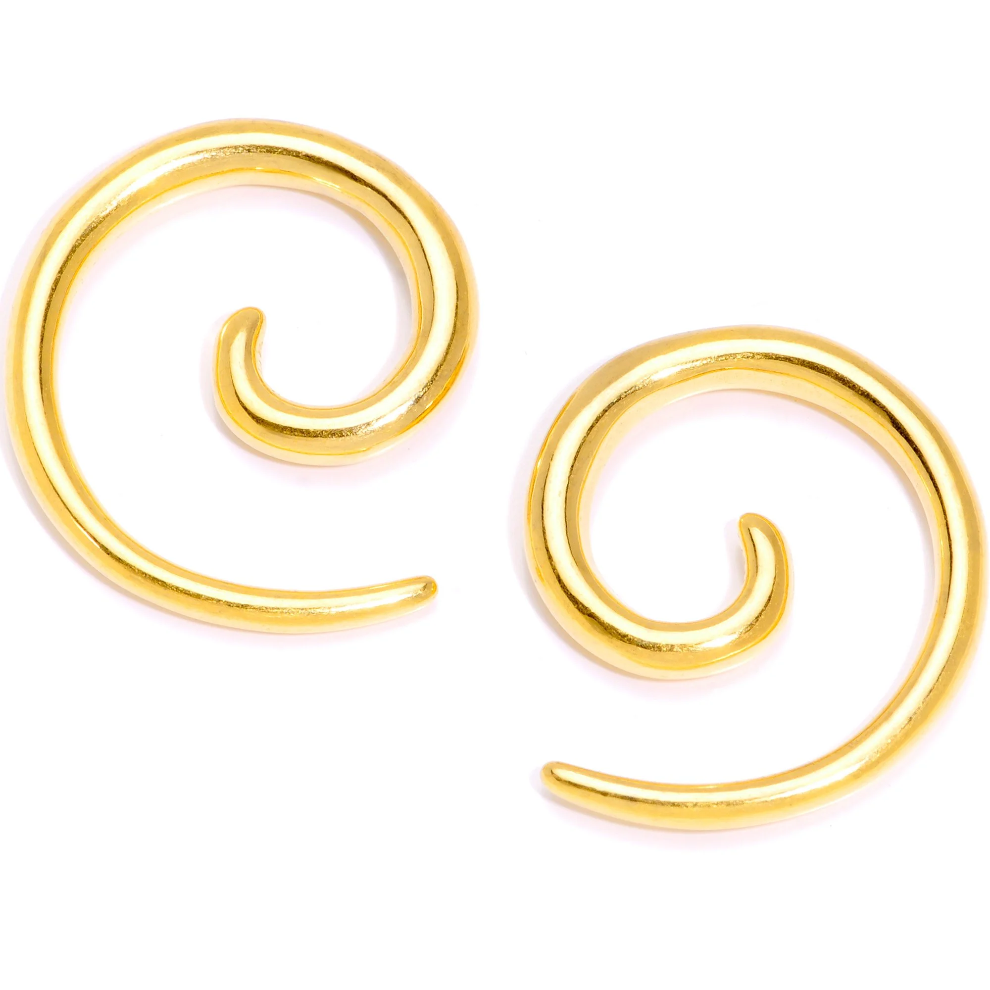 Gold Tone Anodized Titanium Micro Spiral Taper Set 12G ot 6G - Image 5