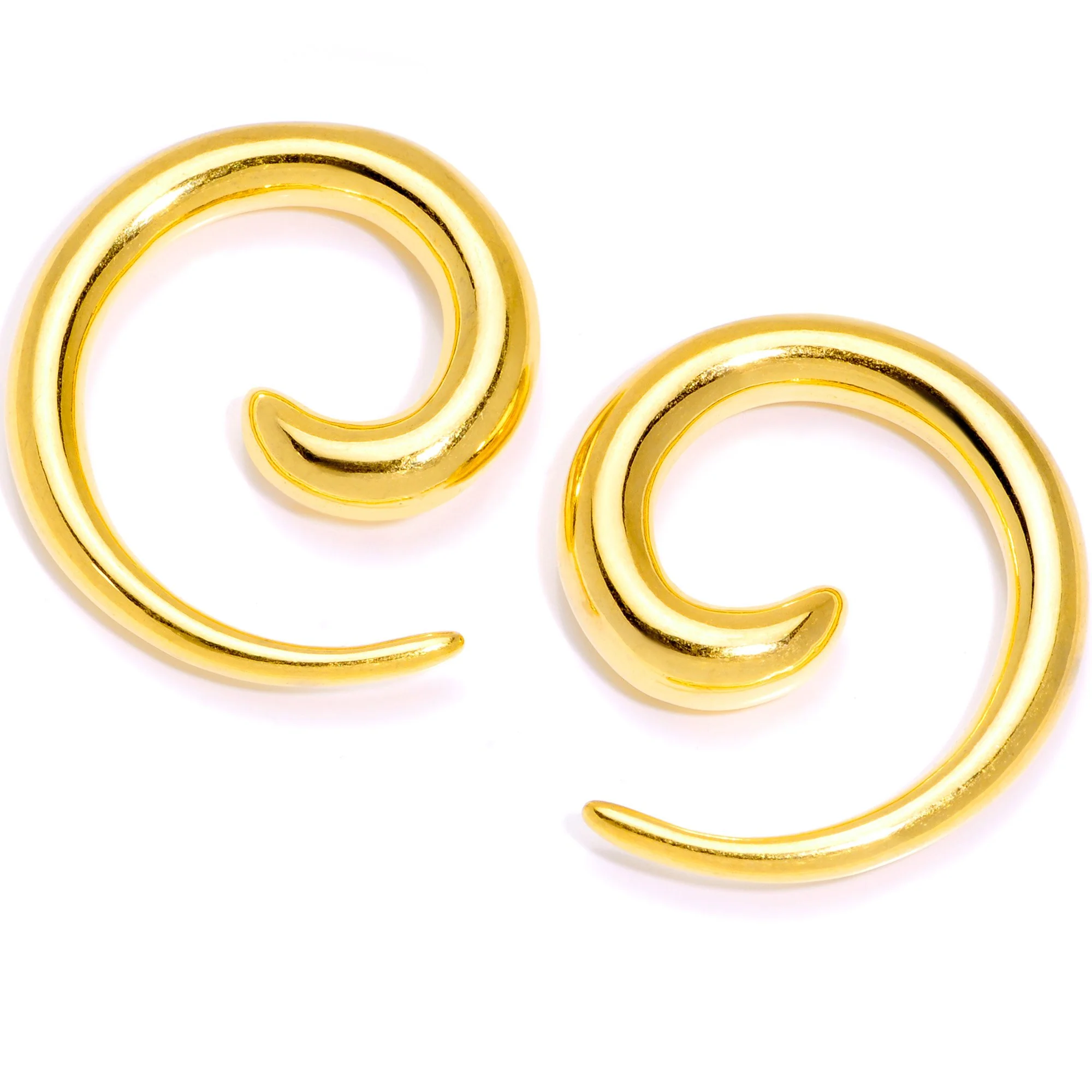 Gold Tone Anodized Titanium Micro Spiral Taper Set 12G ot 6G - Image 6