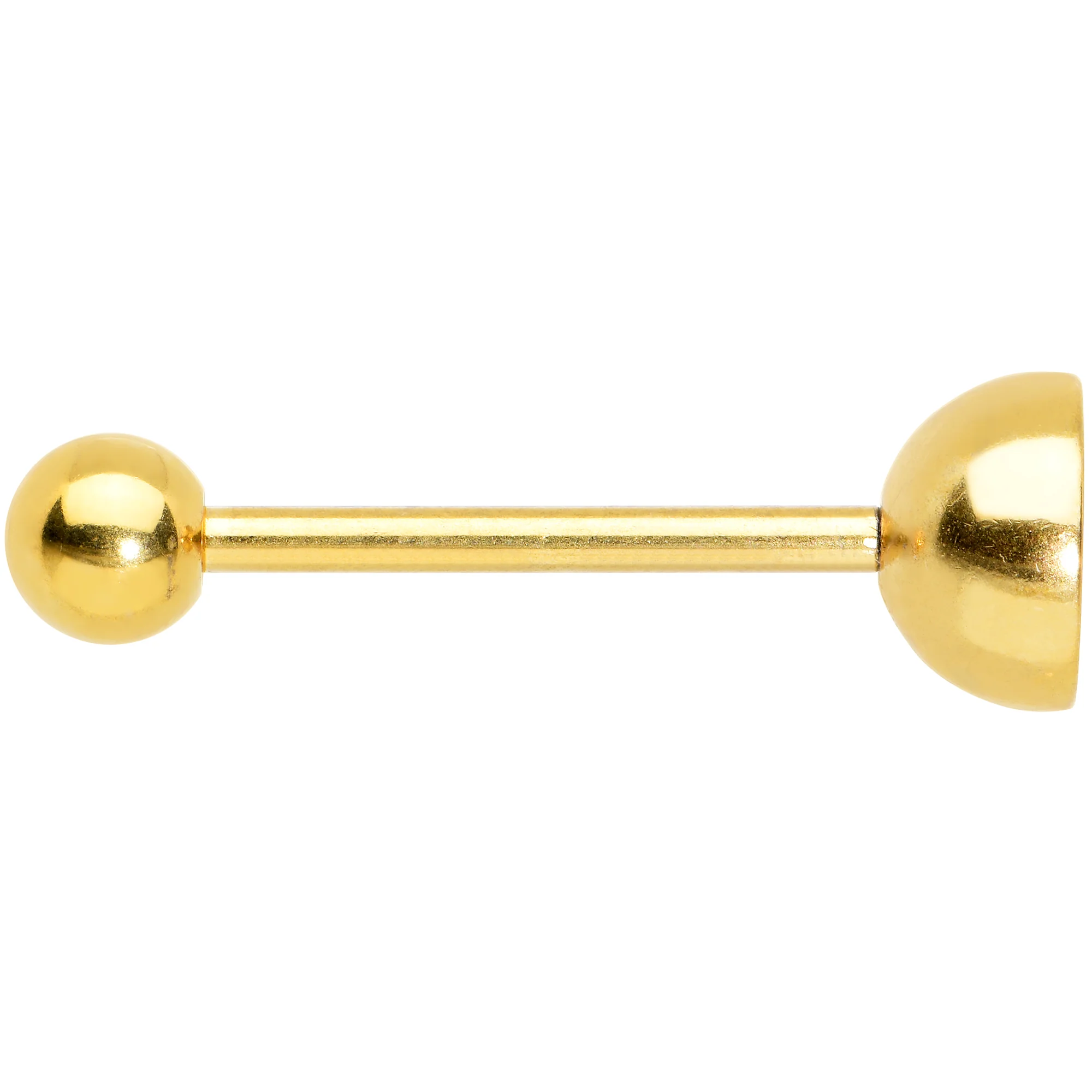 Gold Tone Rainbow Grapefruit Barbell Tongue Ring - Image 3