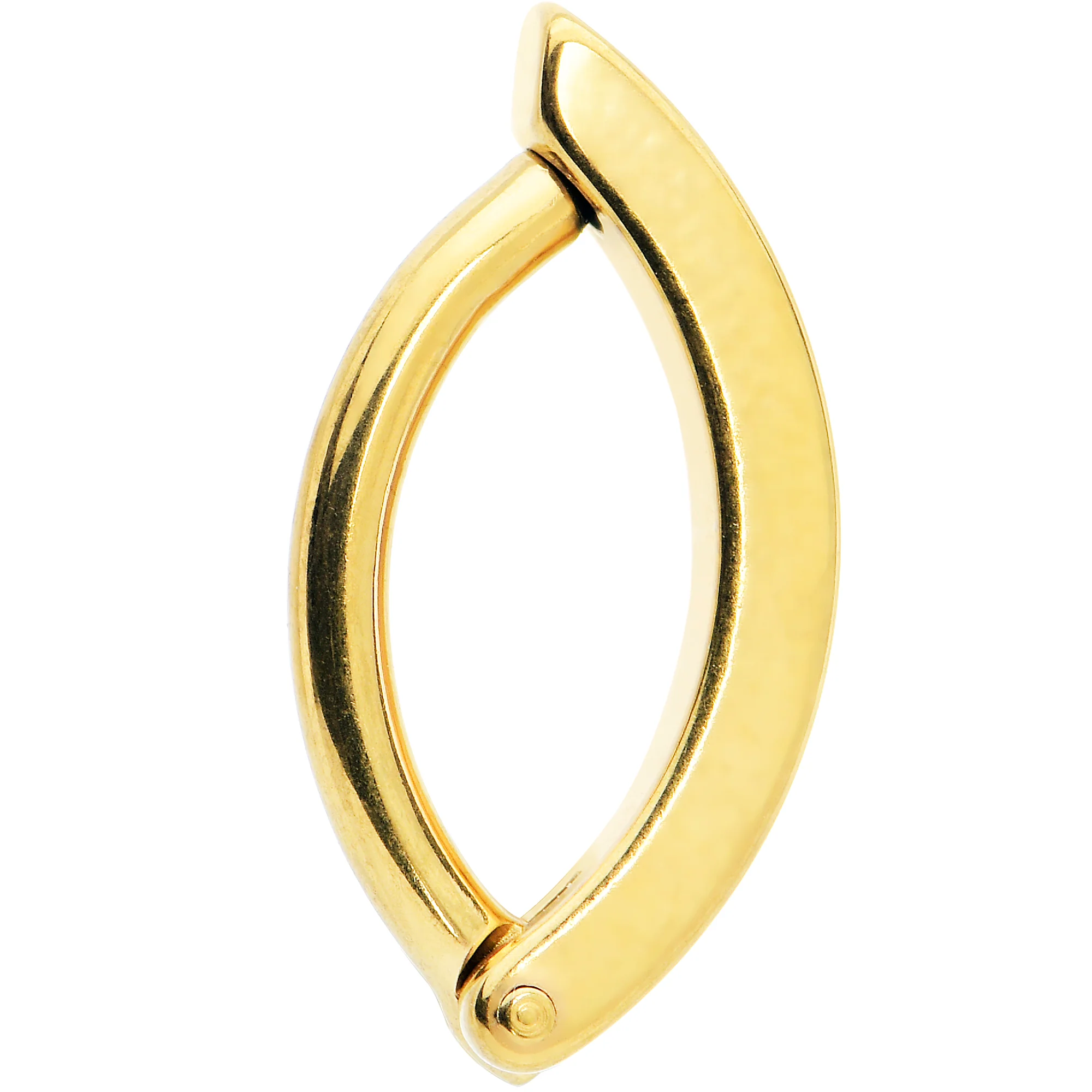 Gold Tone Smooth Simple Style Hinged Hoop Belly - Image 7