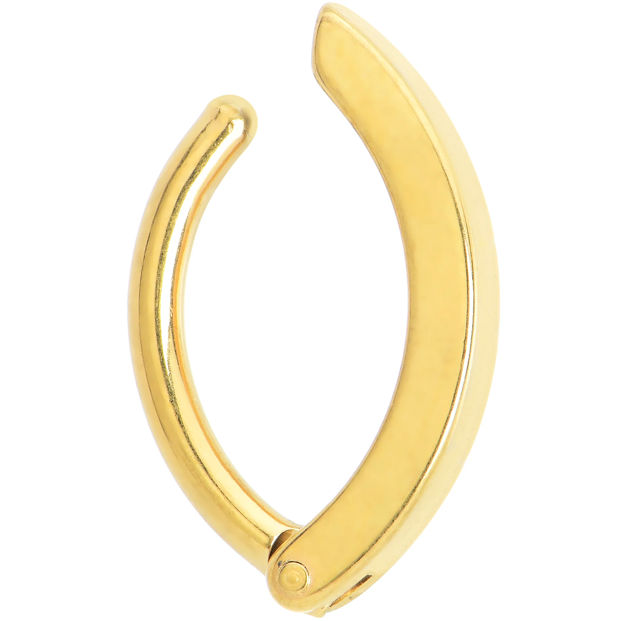 Gold Tone Smooth Simple Style Hinged Hoop Belly - Image 8