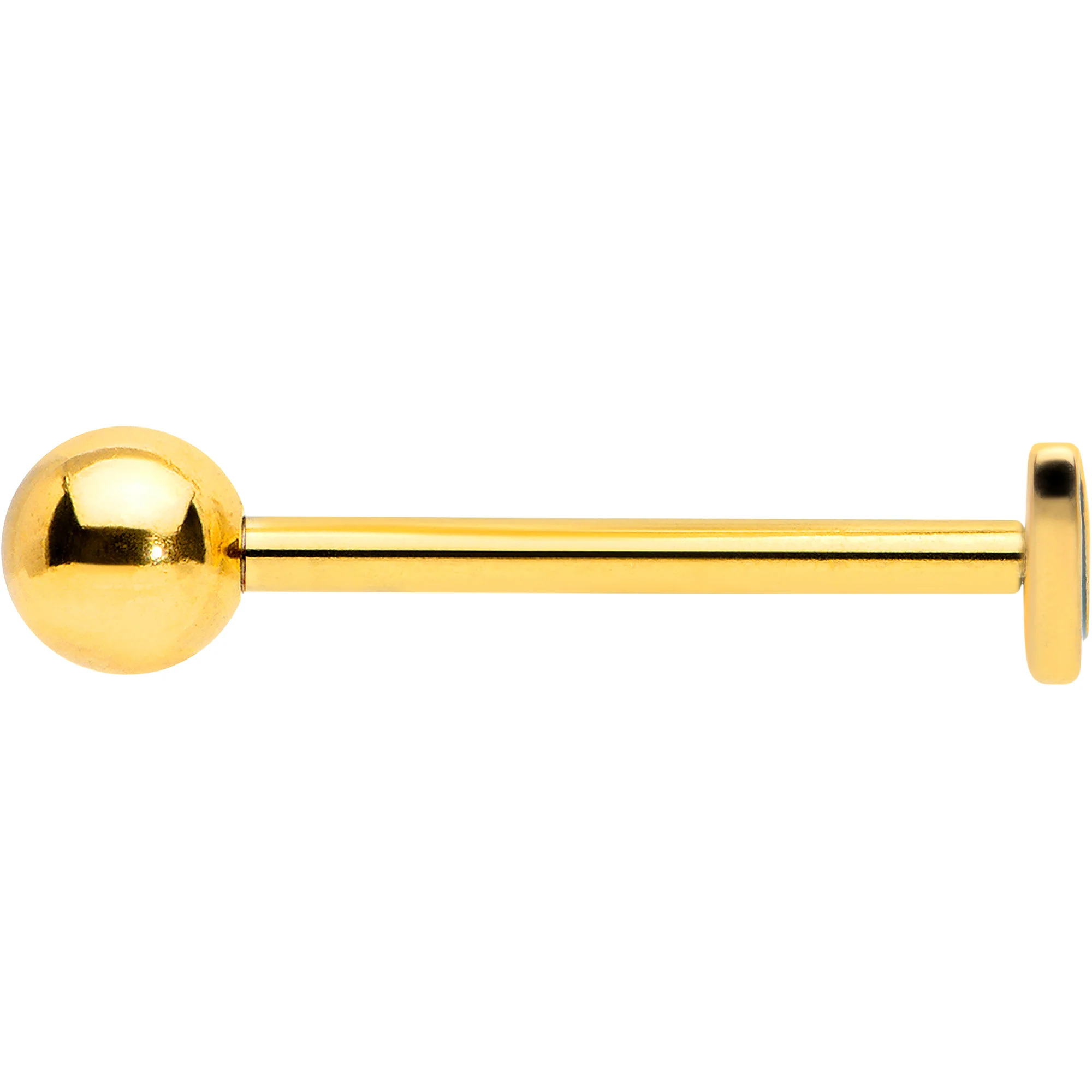 Gold Tone Watermelon Bite Barbell Tongue Ring - Image 3