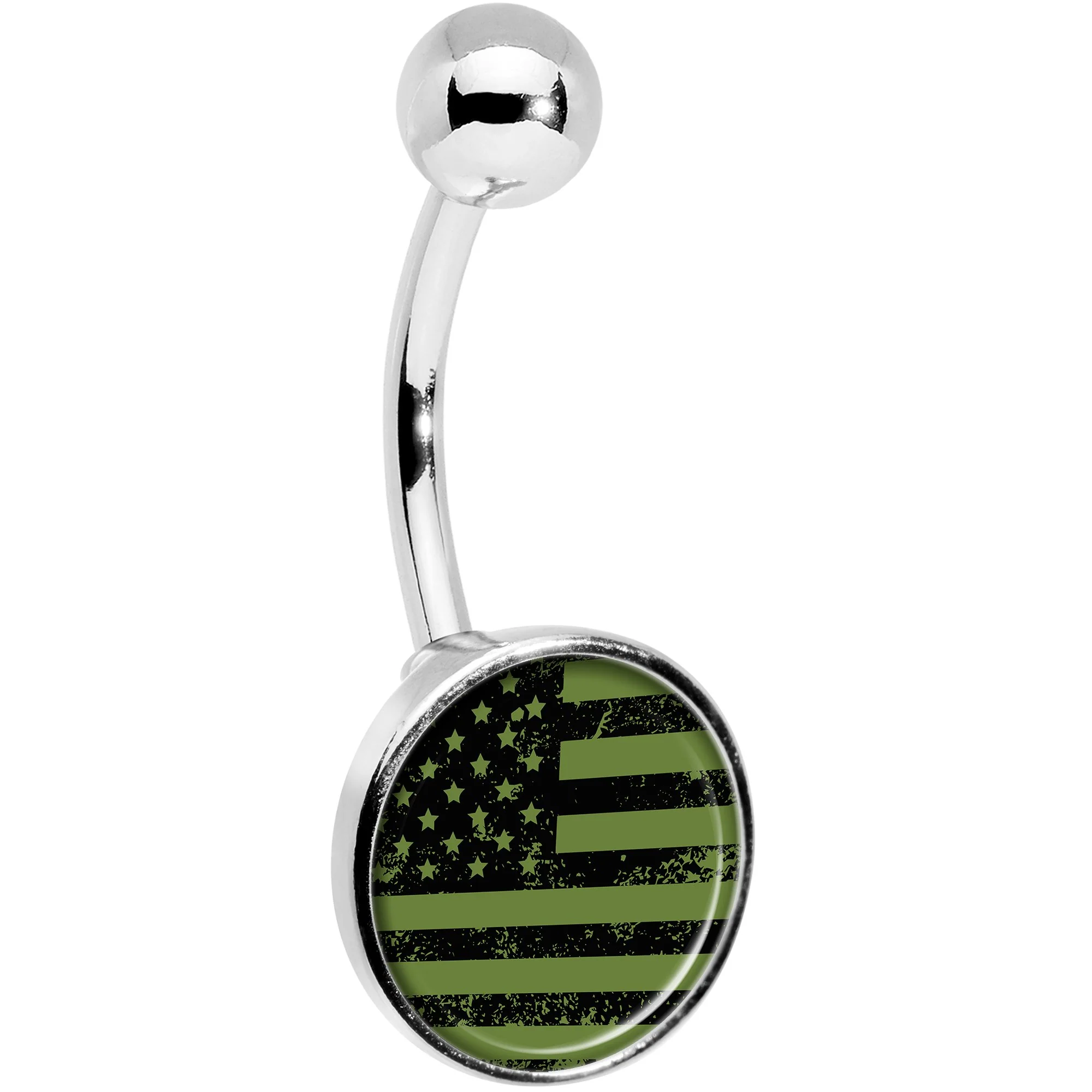 Green American Flag Belly Ring - Image 3