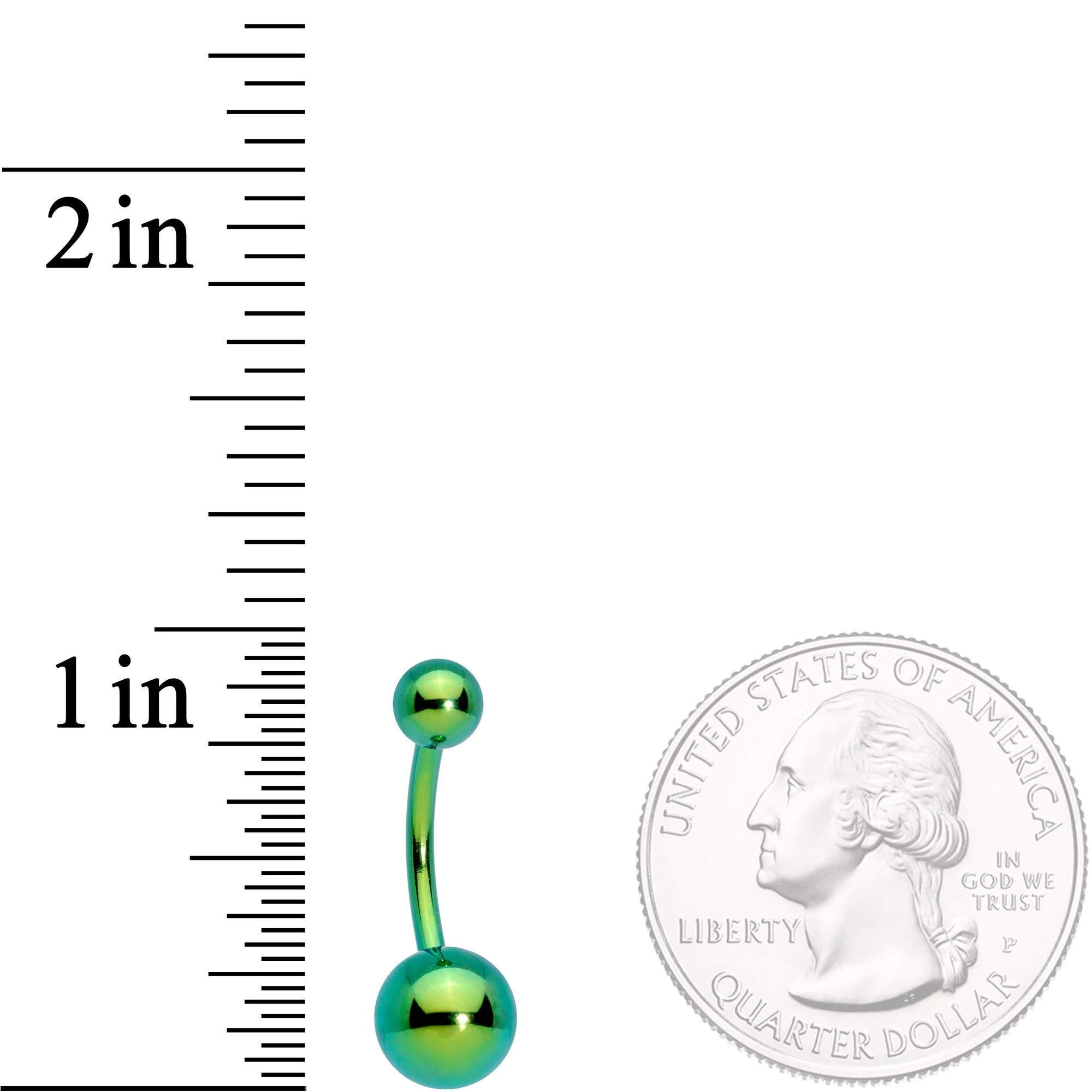 Green Anodized Mean Greenie Belly Ring - Image 2