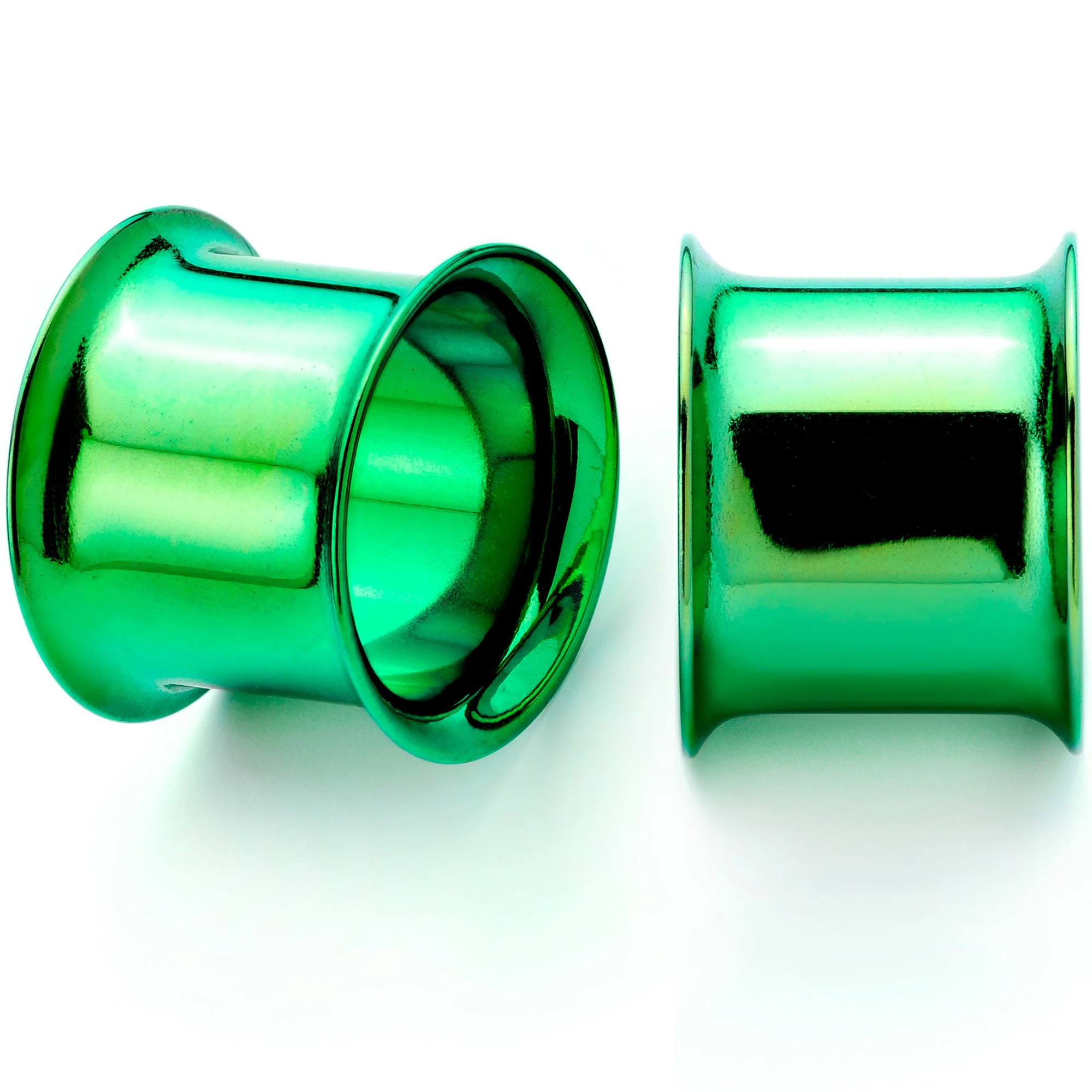 Green Anodized Steel Double Flare Tunnel Plug Set 4mm-16mm - Image 12