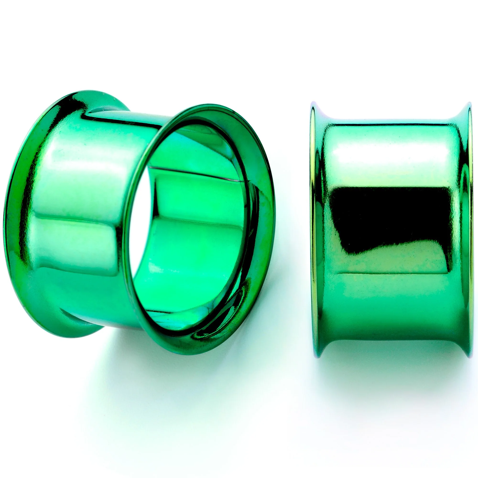 Green Anodized Steel Double Flare Tunnel Plug Set 4mm-16mm - Image 13