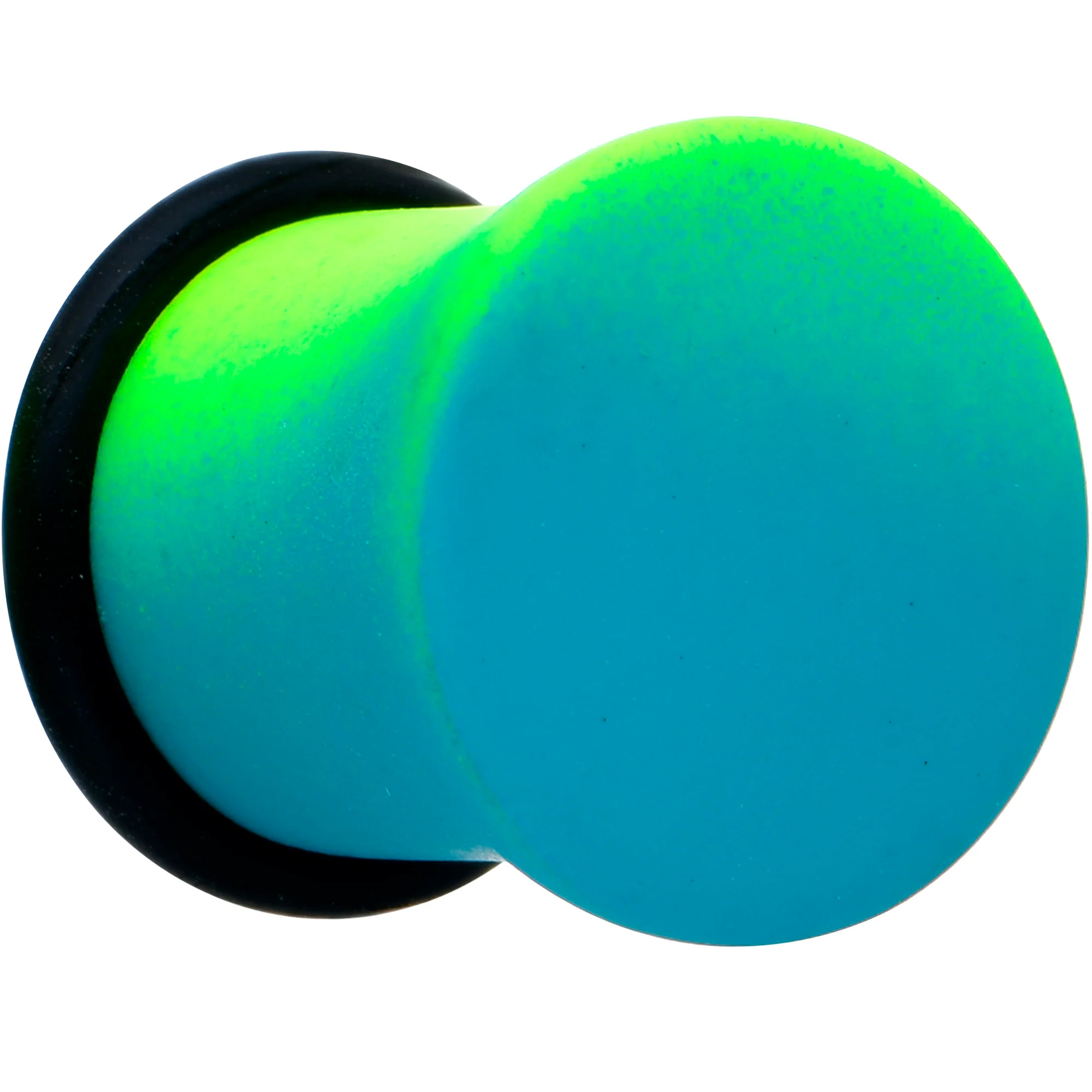 Green Blue Ombre Matte Acrylic Single Flare Plug Set - Image 2