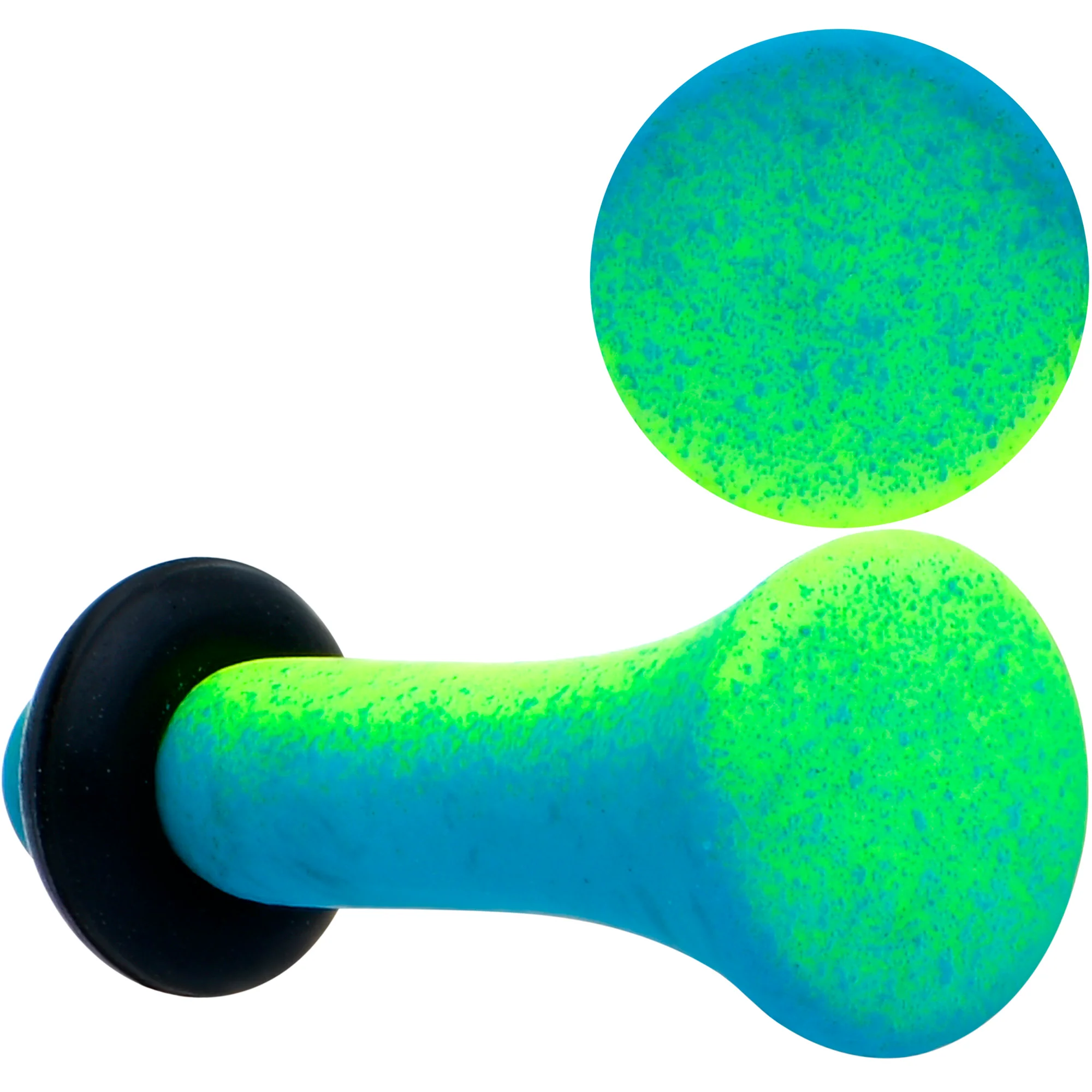 Green Blue Ombre Matte Acrylic Single Flare Plug Set - Image 5