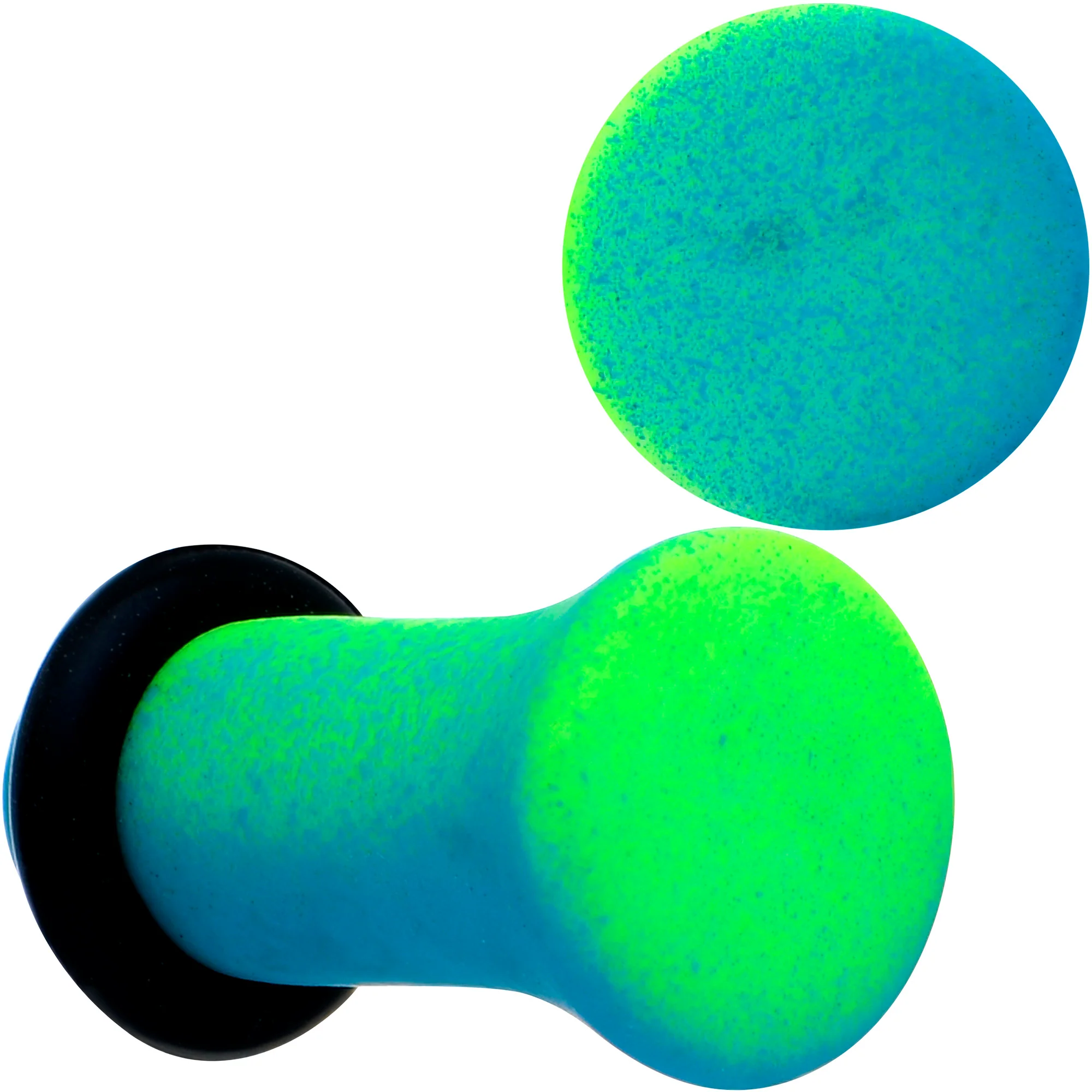 Green Blue Ombre Matte Acrylic Single Flare Plug Set - Image 8