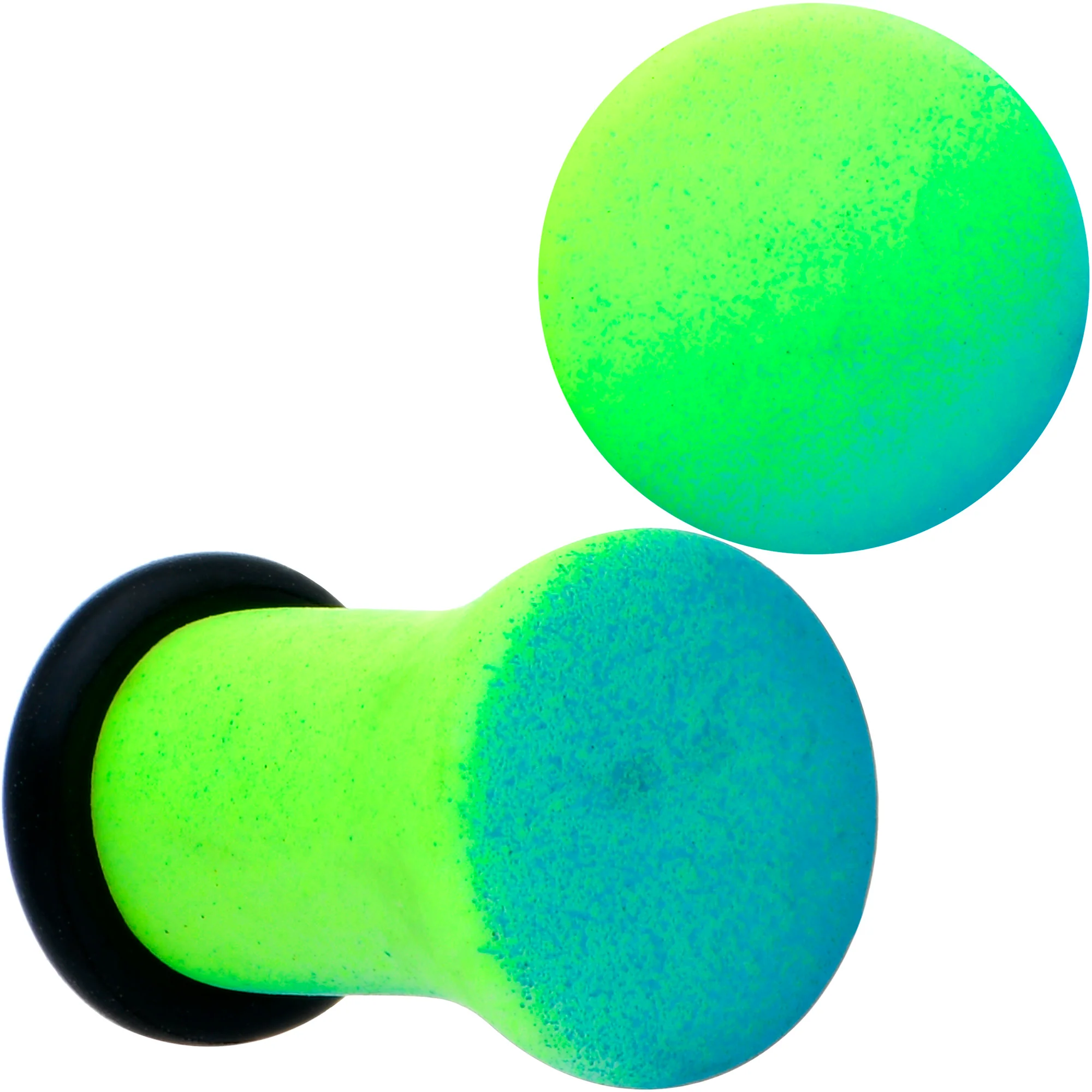 Green Blue Ombre Matte Acrylic Single Flare Plug Set - Image 9