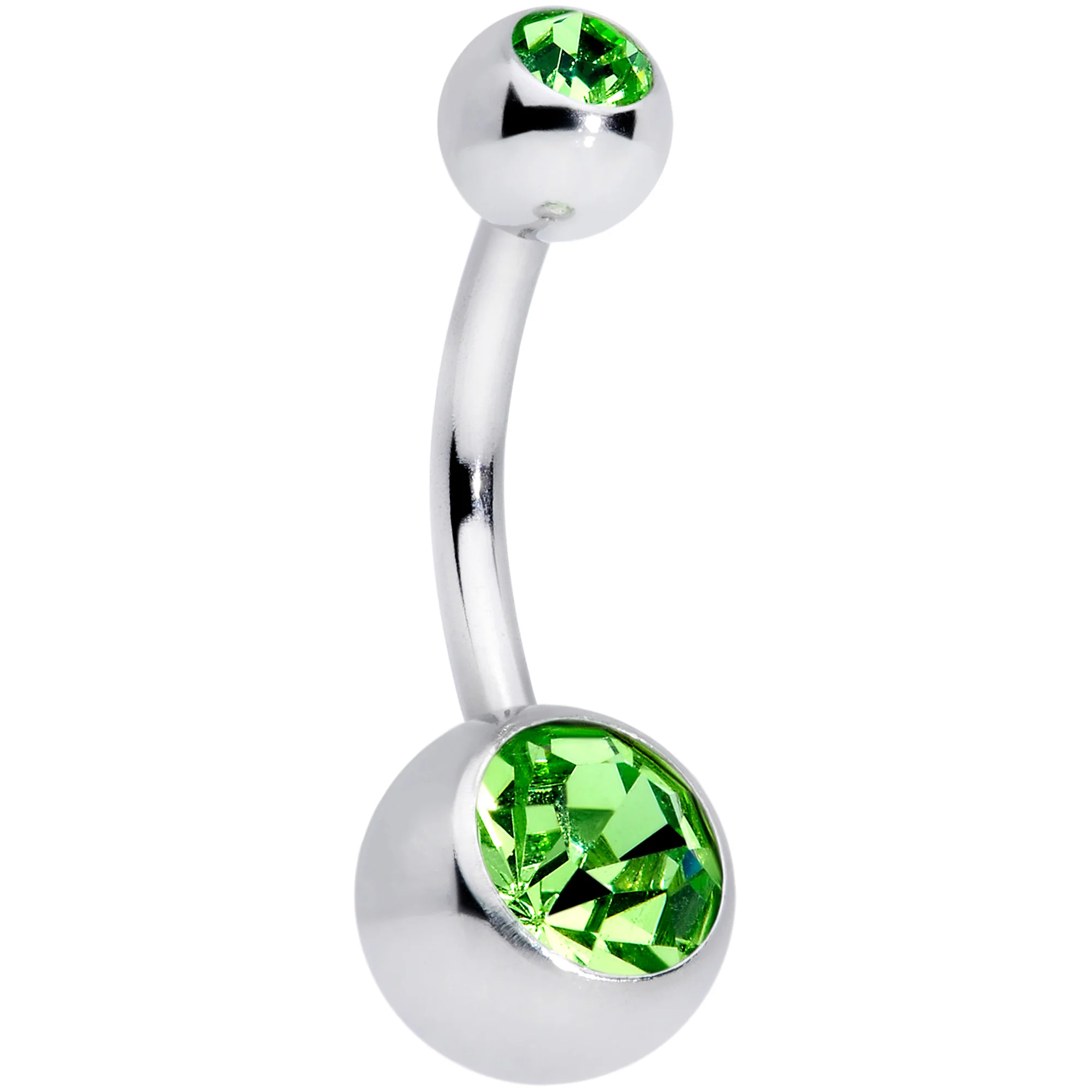 Green Clear Gem Leprechaun St Patricks Day Belly Ring Set of 3 - Image 2