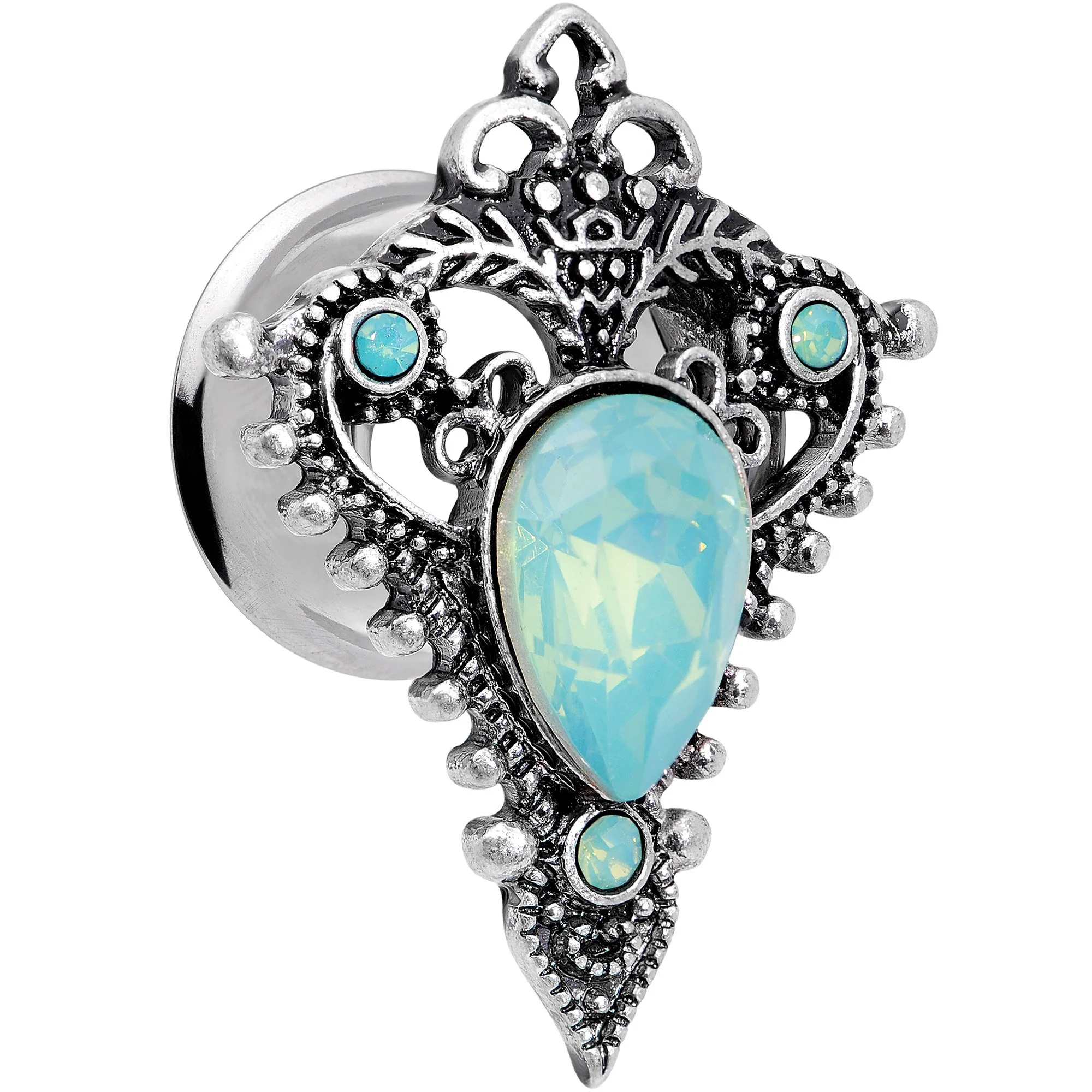 Green Gem Fleur De Lis Double Flare Plug Set Sizes 6mm to 16mm - Image 3