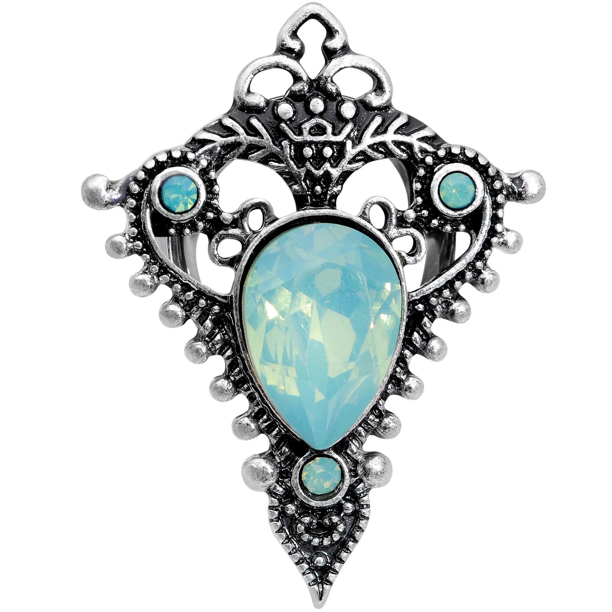 Green Gem Fleur De Lis Double Flare Plug Set Sizes 6mm to 16mm - Image 4