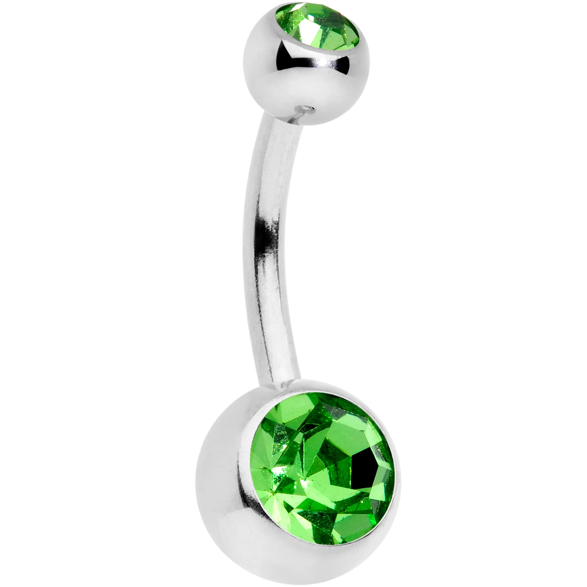 Green Gem UV Glow Color Swirl Dinosaur Belly Ring Set of 4 - Image 2