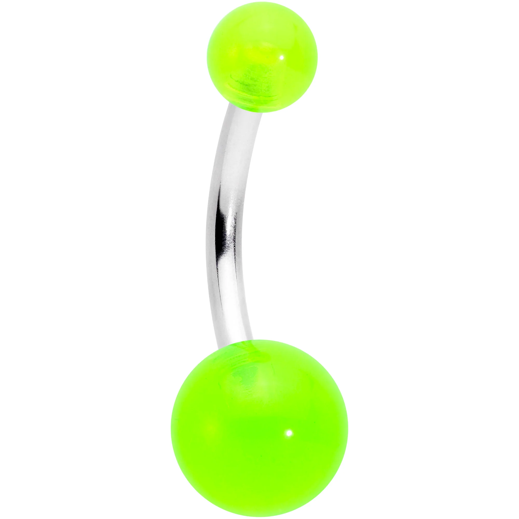 Green Gem UV Glow Color Swirl Dinosaur Belly Ring Set of 4 - Image 4