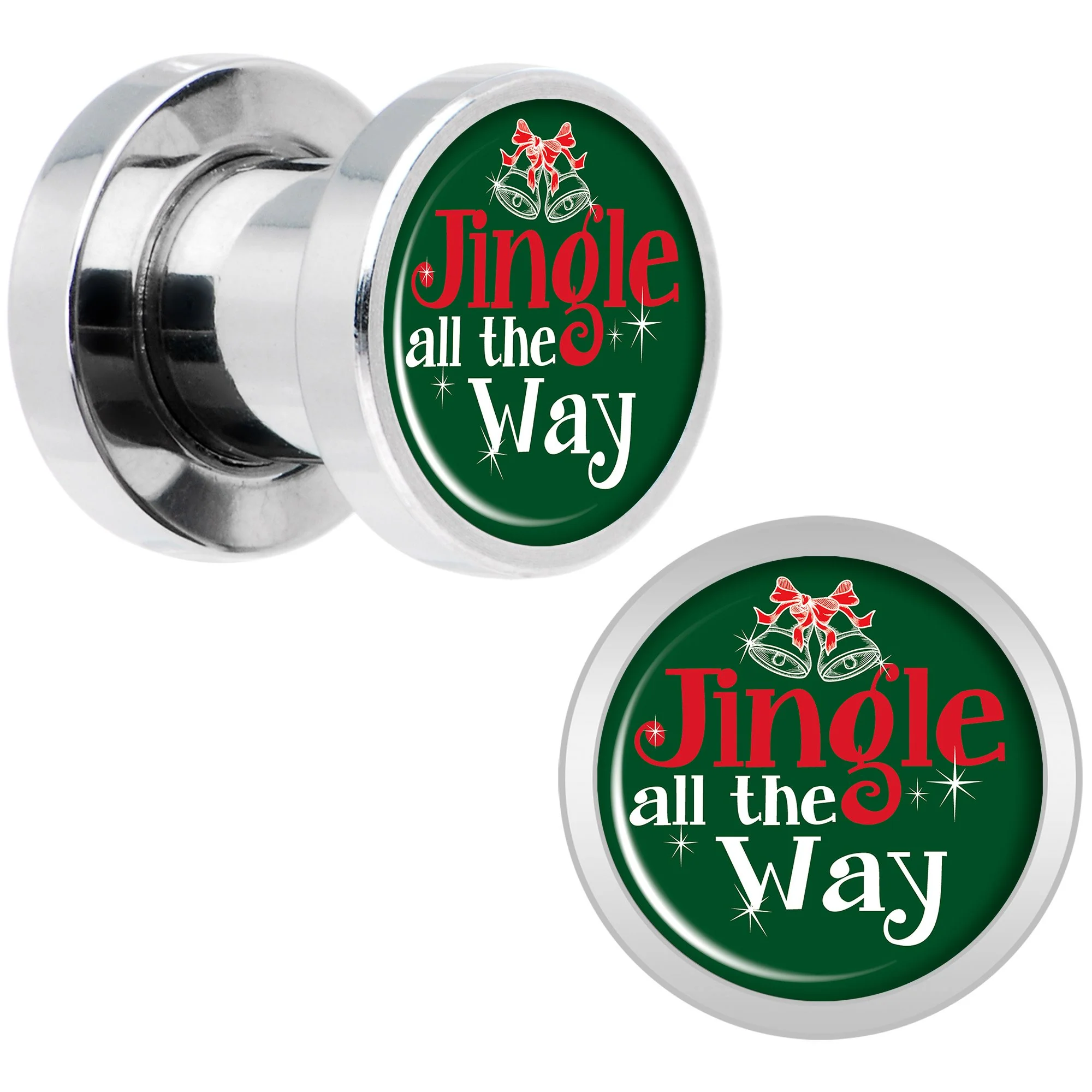 Green Jingle All the Way Screw Fit Plug Set Sizes 6mm to 20mm - Image 2