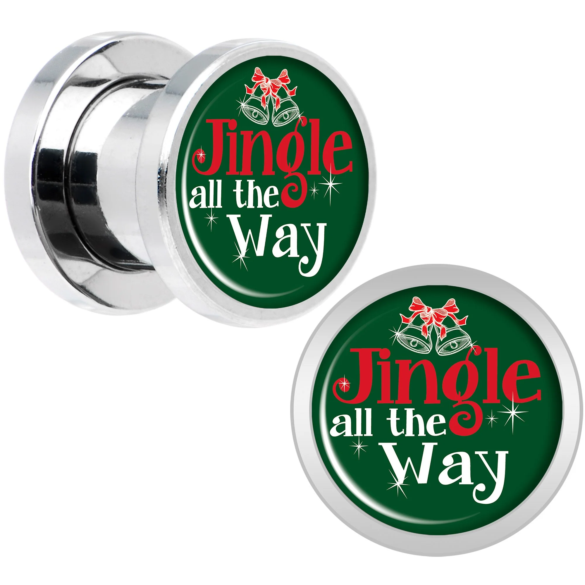 Green Jingle All the Way Screw Fit Plug Set Sizes 6mm to 20mm - Image 3