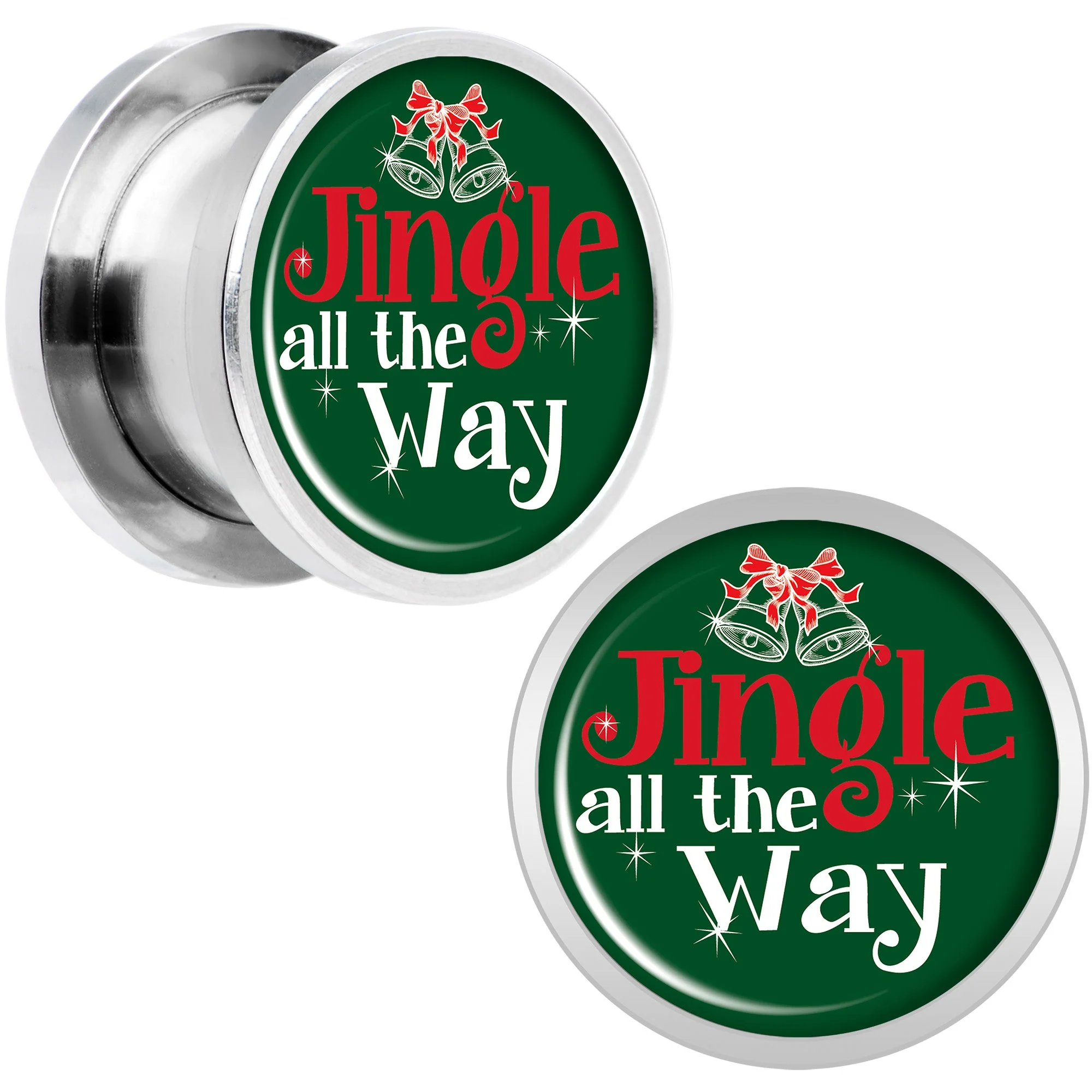 Green Jingle All the Way Screw Fit Plug Set Sizes 6mm to 20mm - Image 4