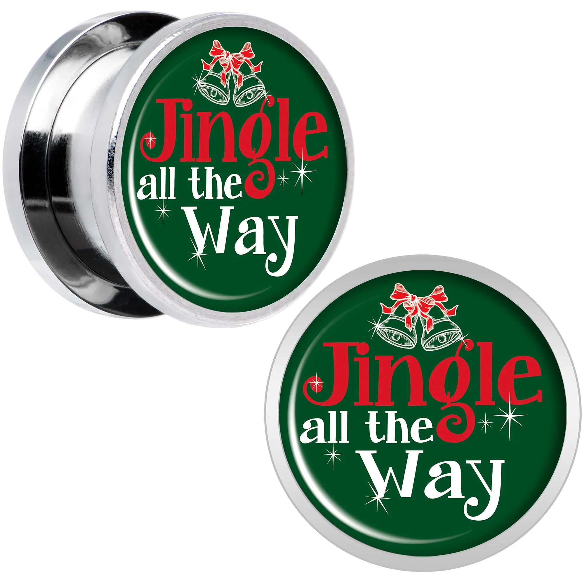 Green Jingle All the Way Screw Fit Plug Set Sizes 6mm to 20mm - Image 5