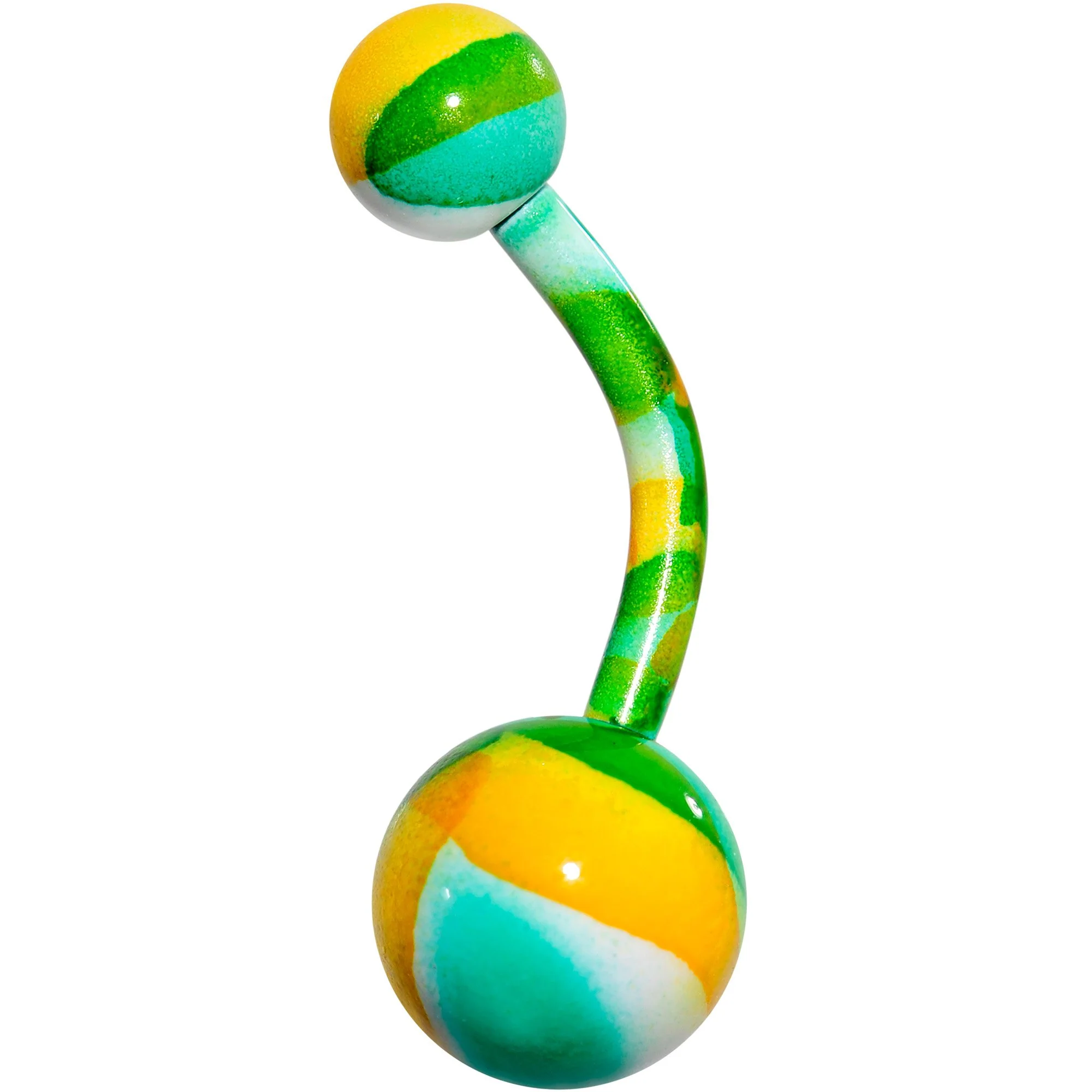 Green Orange Cool Camouflage Belly Ring - Image 2