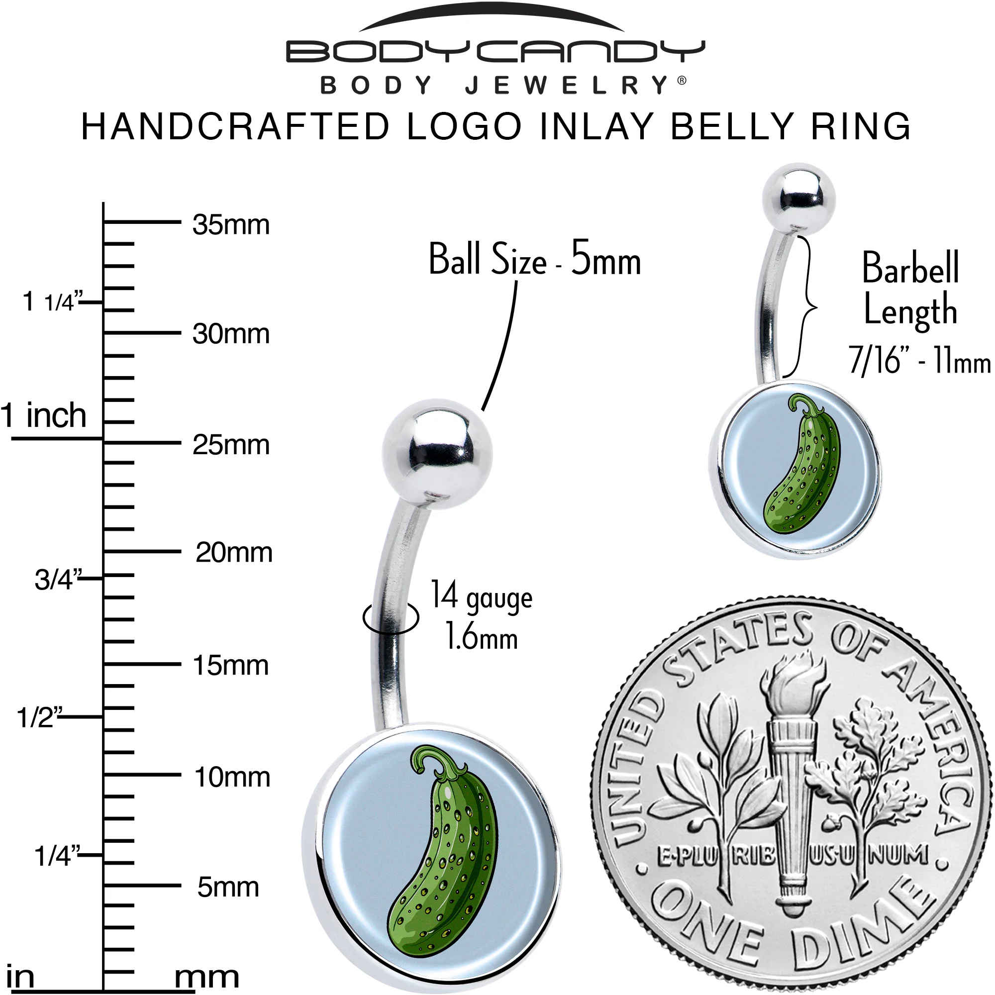 Green Pickle Belly Ring by Onyx O - Image 6