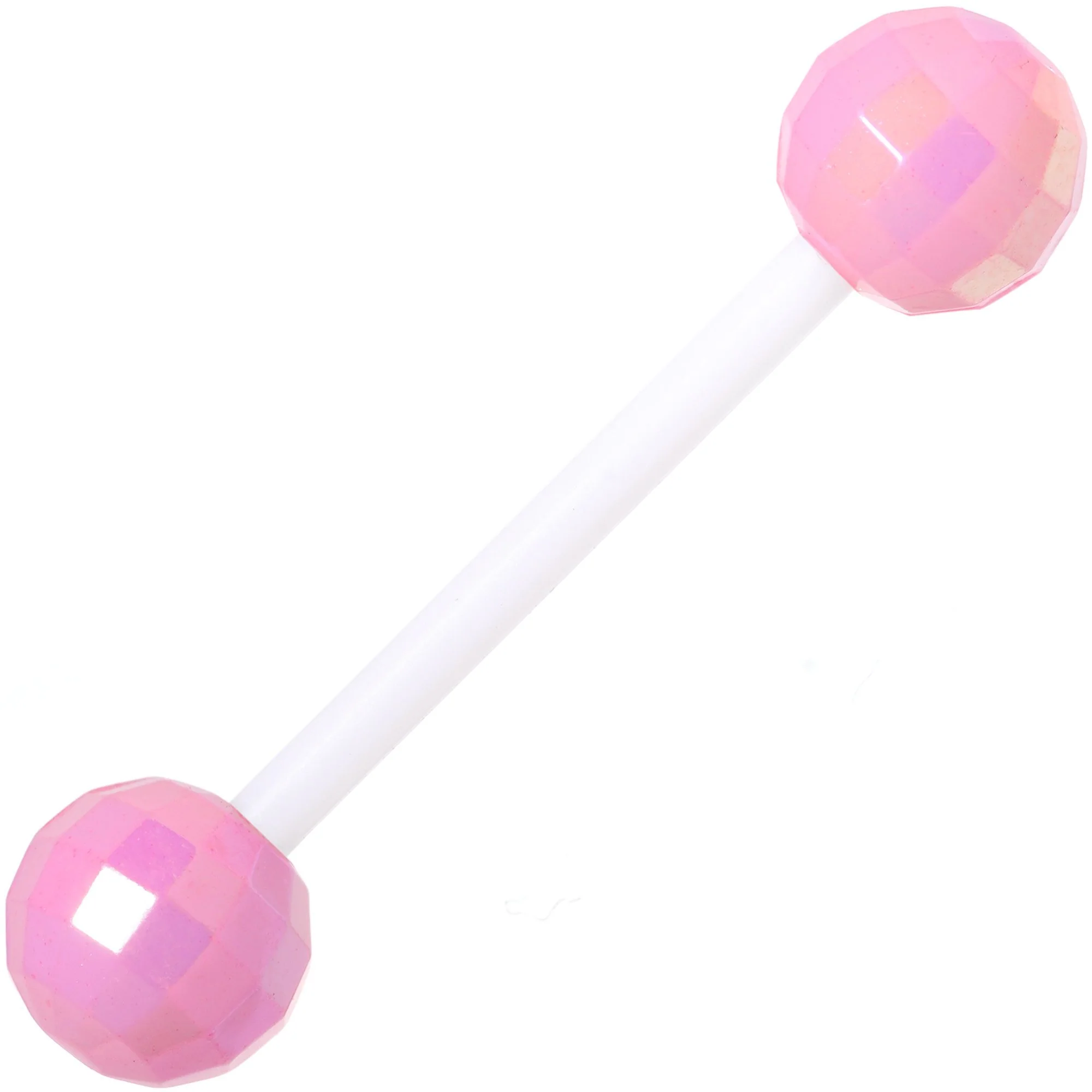 Green Purple Disco Ball Bioplast Barbell Tongue Ring Set of 4 - Image 3