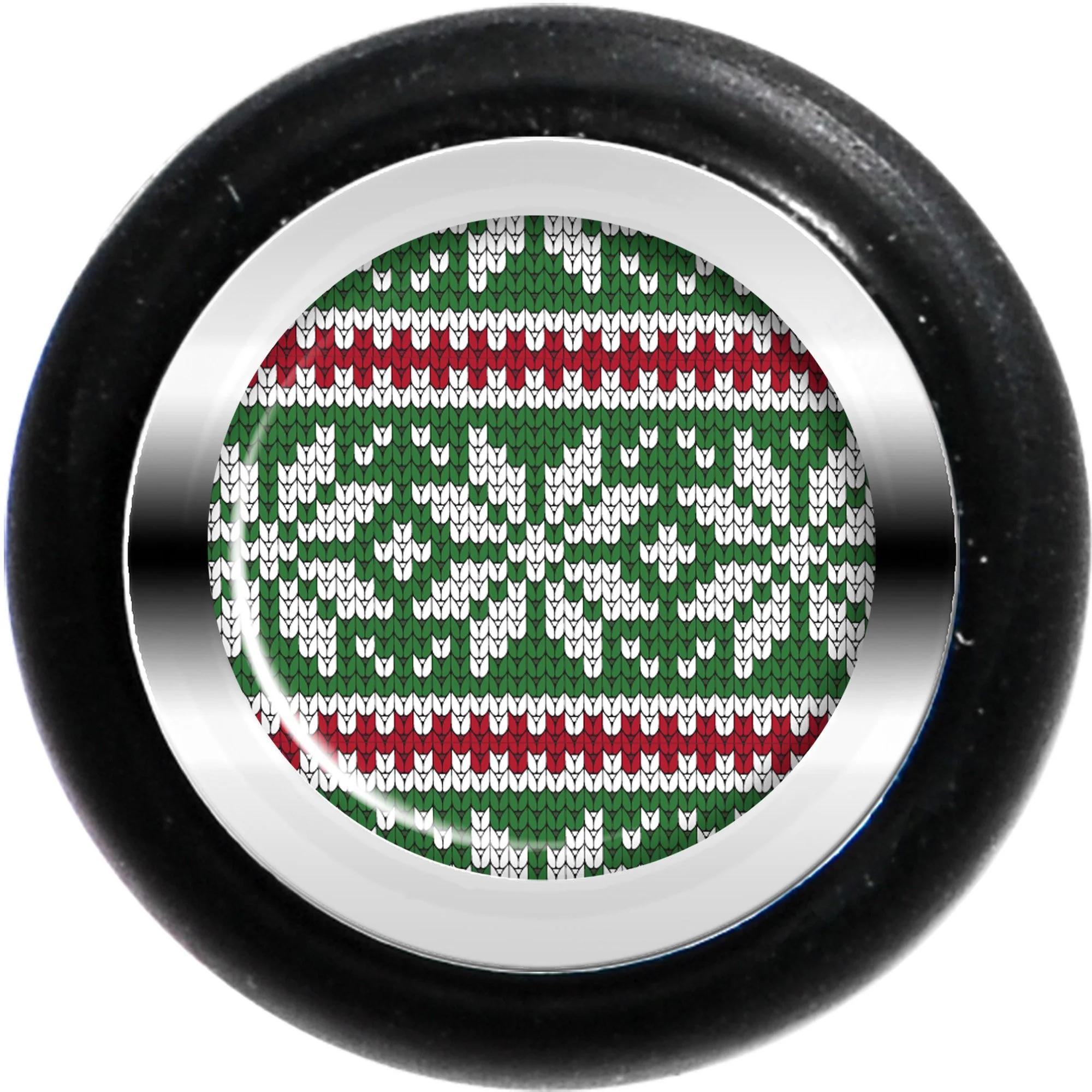 Green Red Christmas Sweater Cheater Plug Set - Image 3