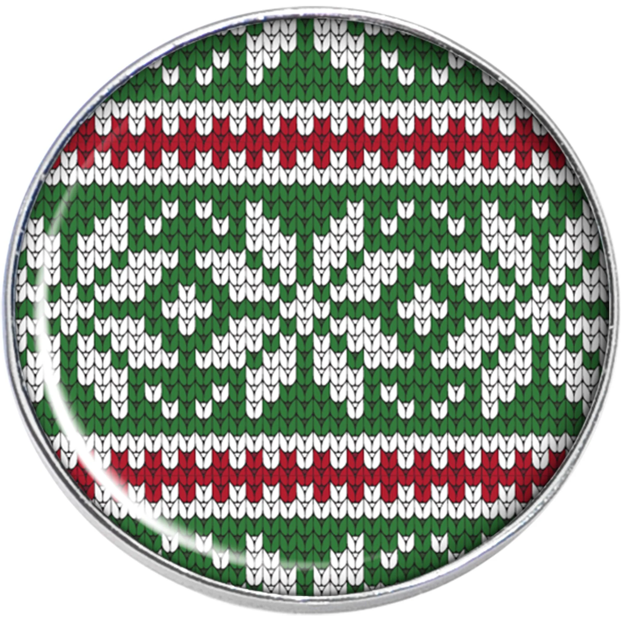 Green Red Christmas Sweater Stud Earrings - Image 3