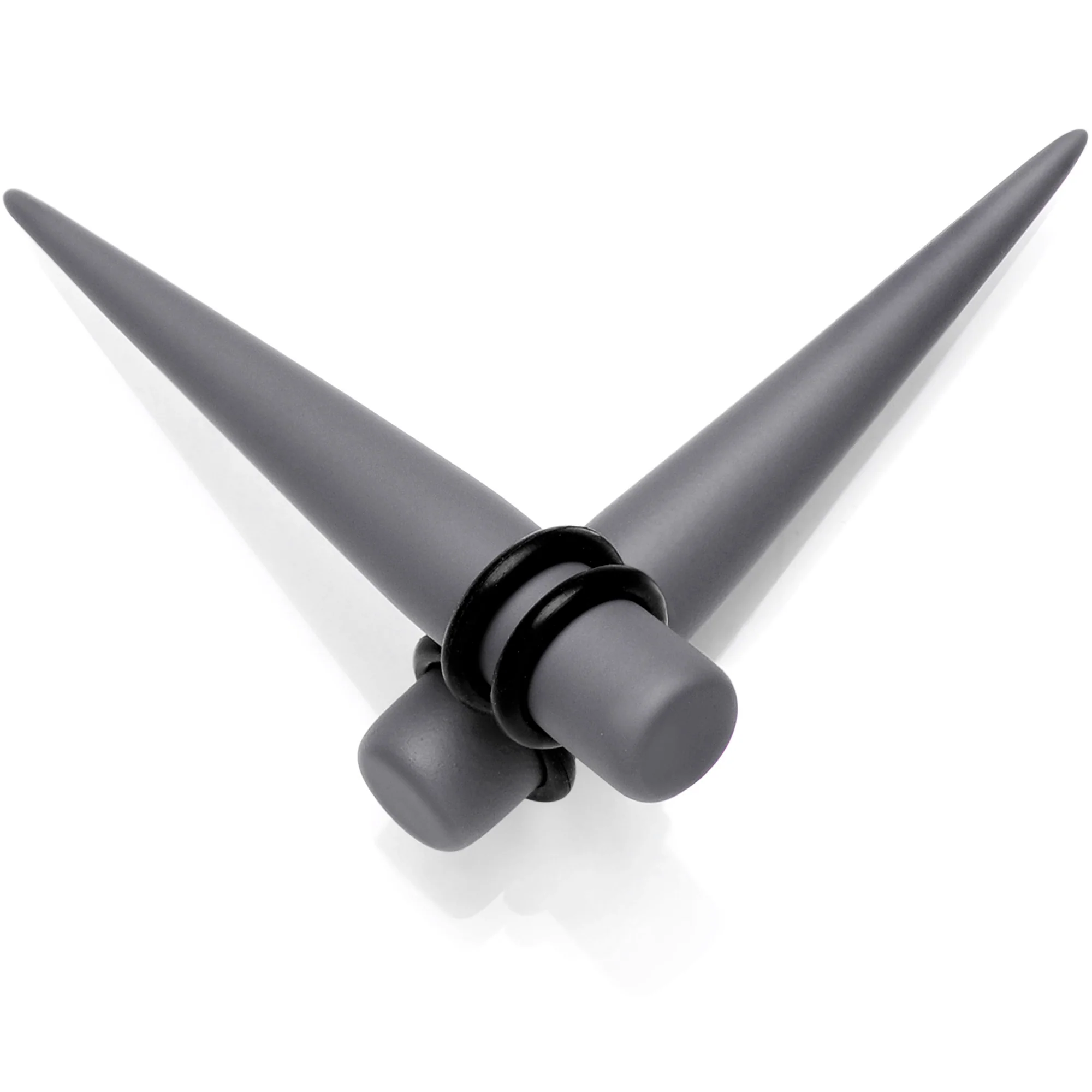Grey Matte Acrylic Straight Taper Set 2G to 00G