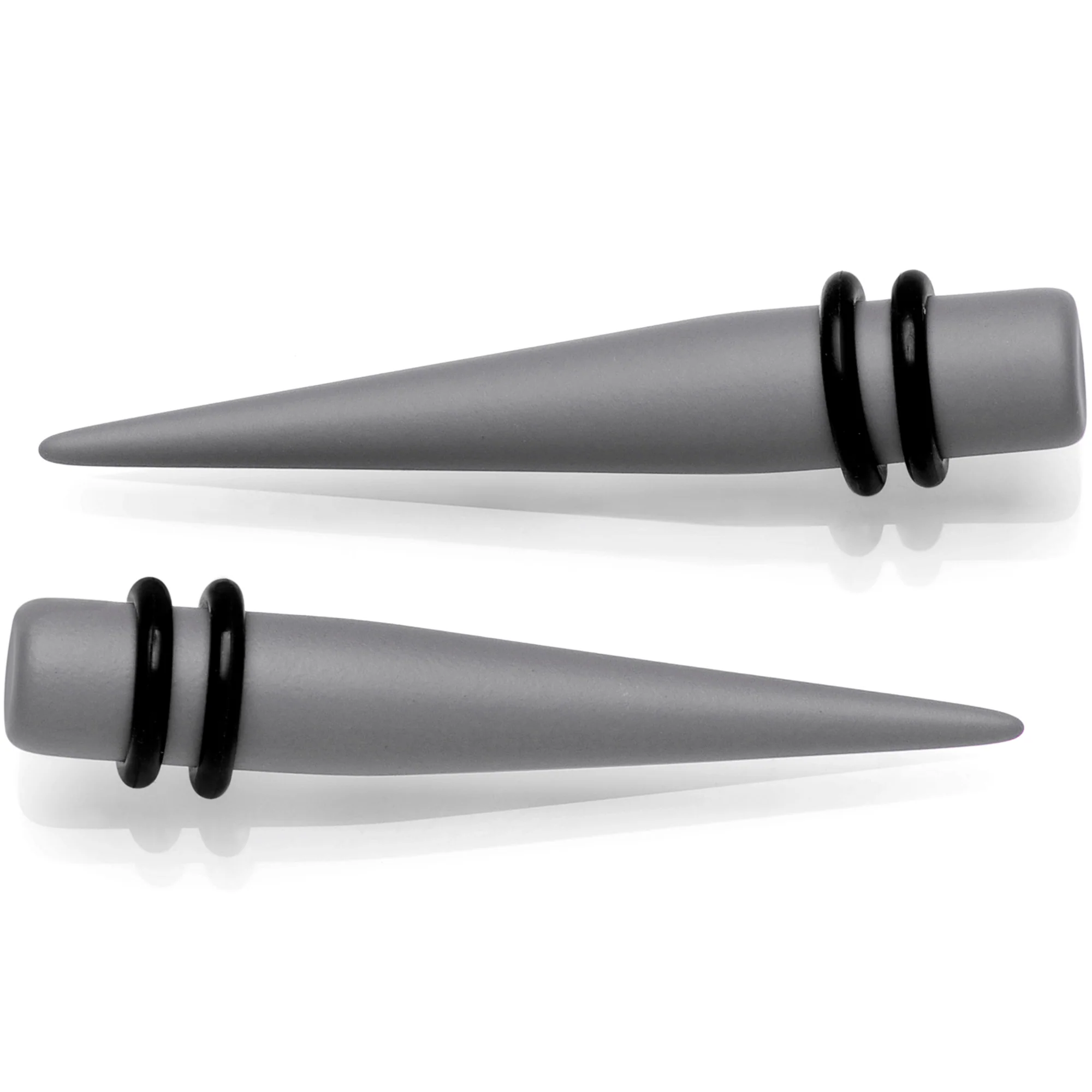 Grey Matte Acrylic Straight Taper Set 2G to 00G - Image 3