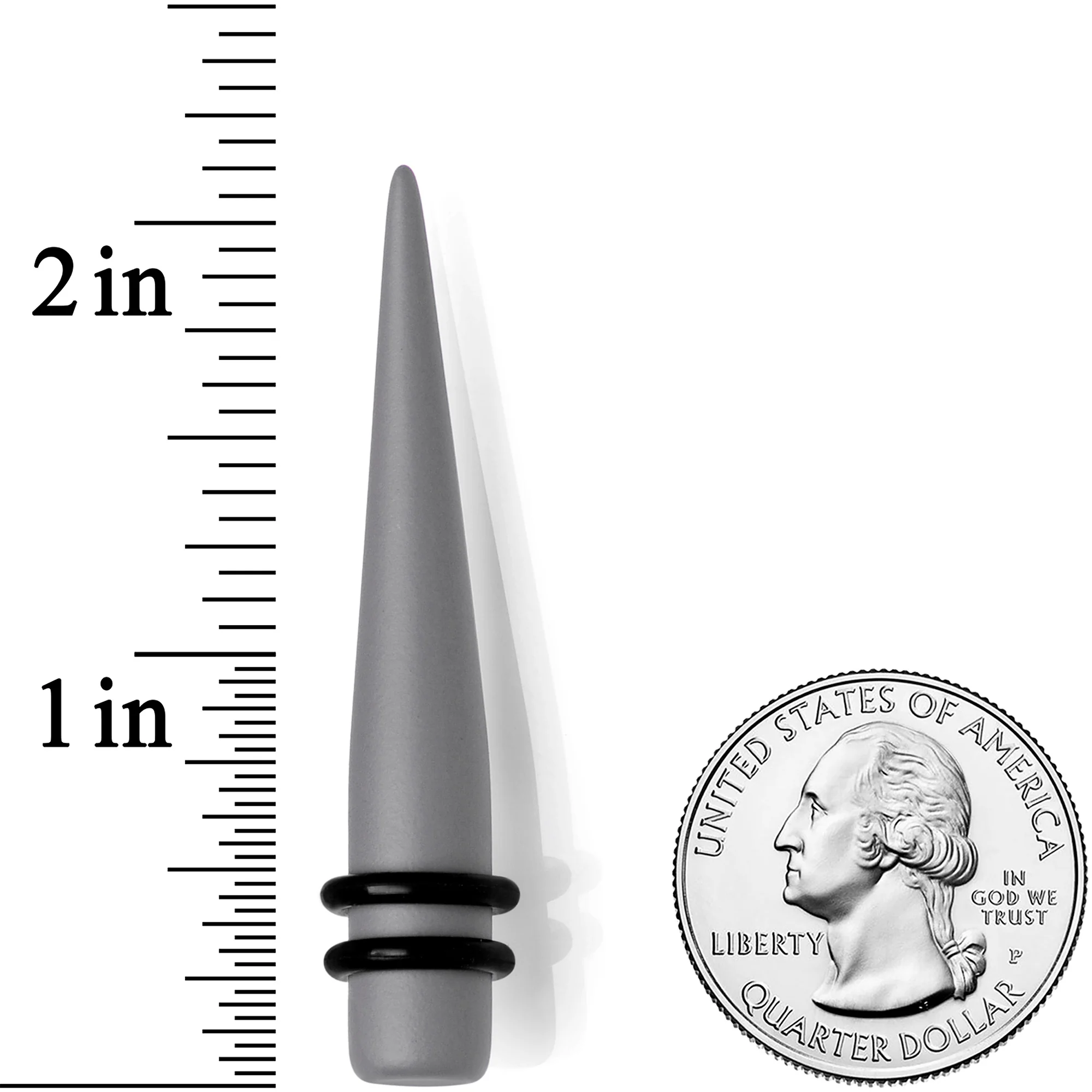 Grey Matte Acrylic Straight Taper Set 2G to 00G - Image 4