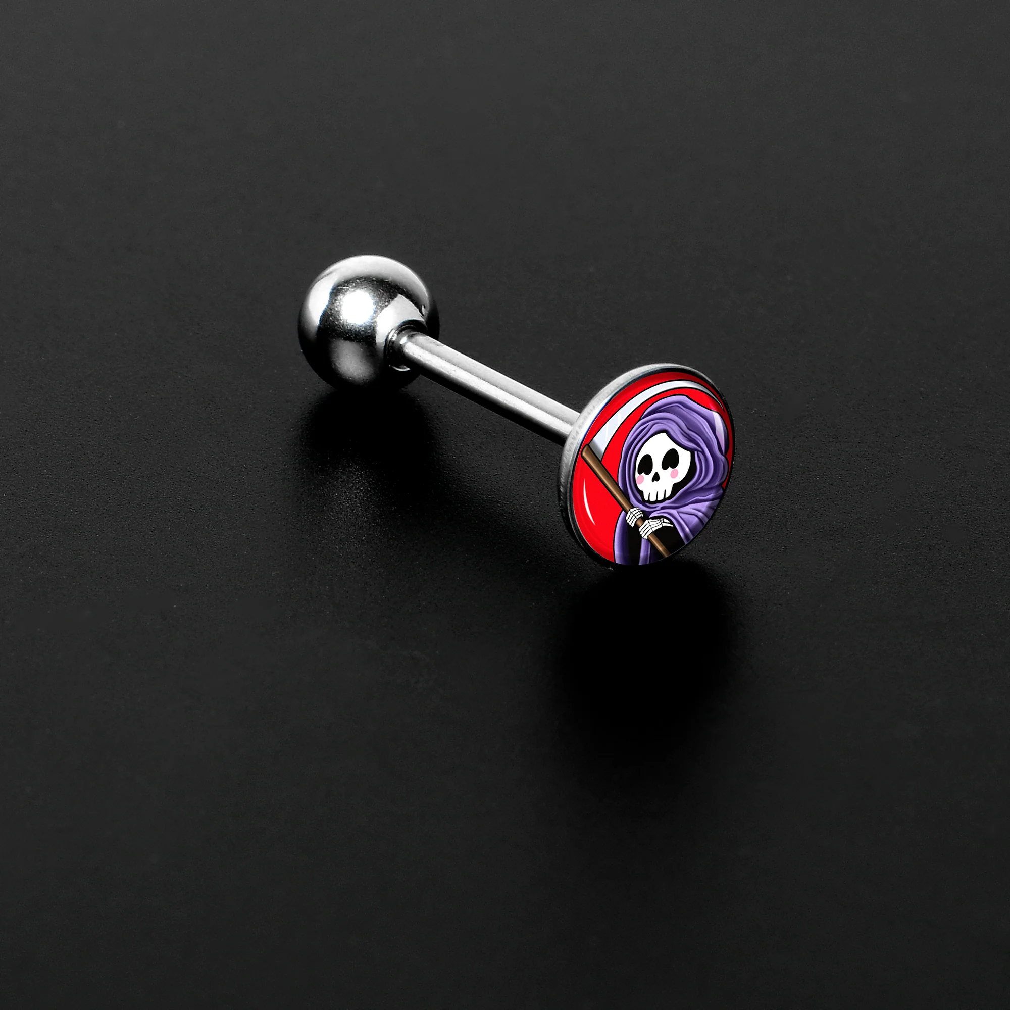 Grim Reaper Barbell Tongue Ring by Onyx O - Image 2
