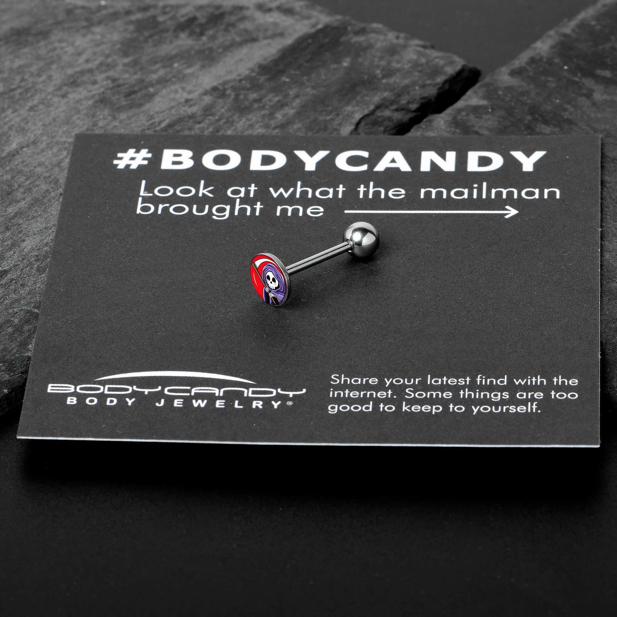 Grim Reaper Barbell Tongue Ring by Onyx O - Image 7