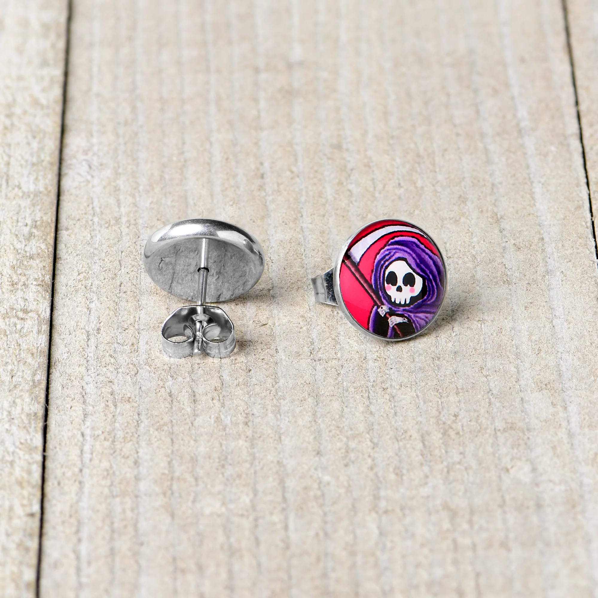 Grim Reaper Stud Earrings by Onyx O - Image 5